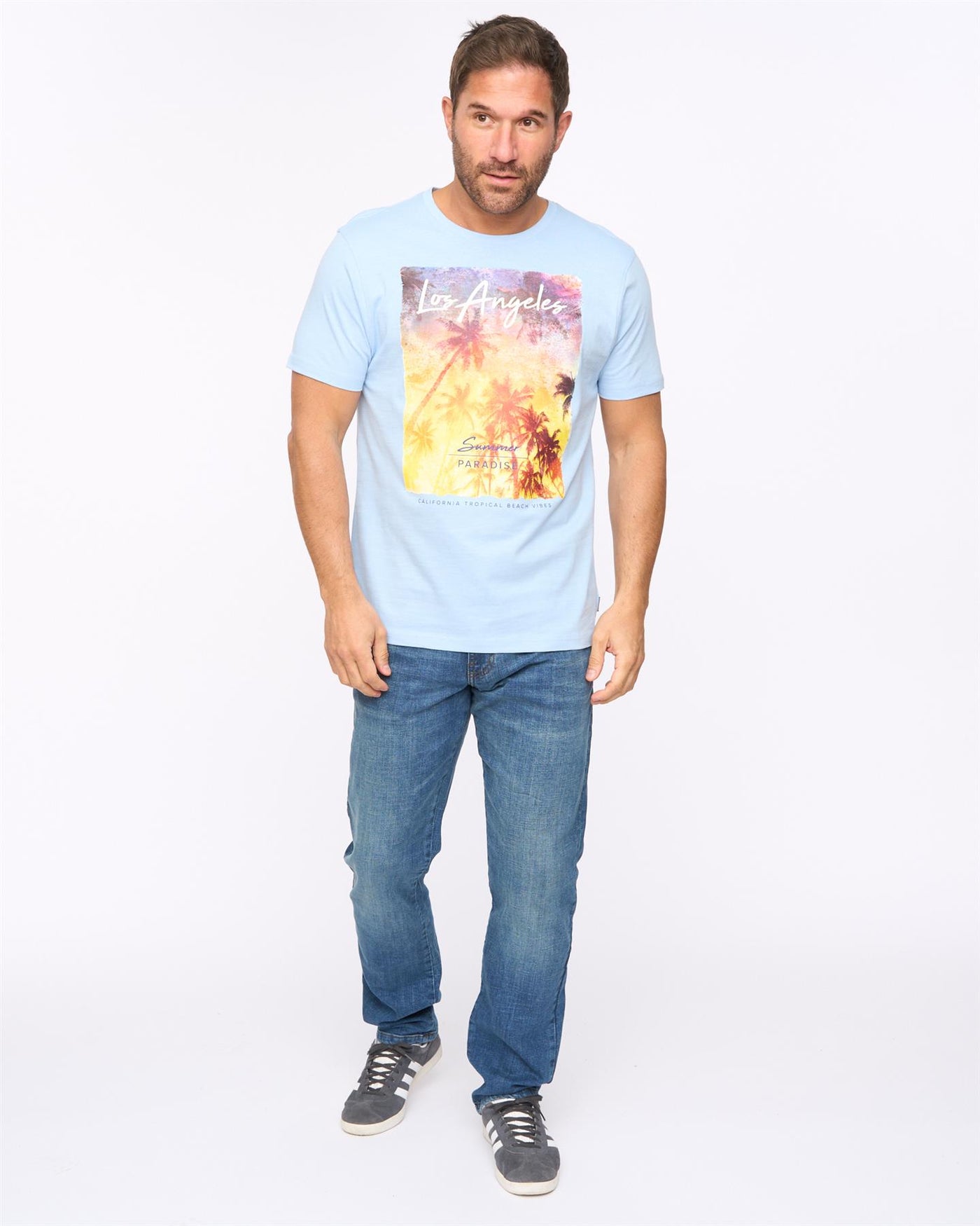 Mens Lepalmz T-Shirt Light Blue