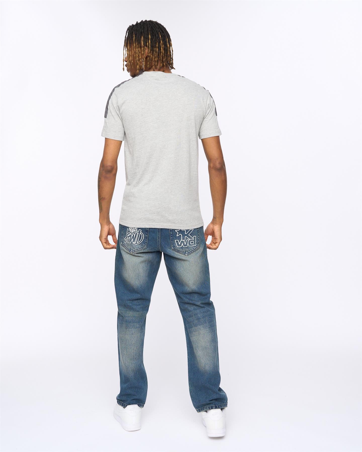 Mens Tapelny T-Shirt Grey Marl