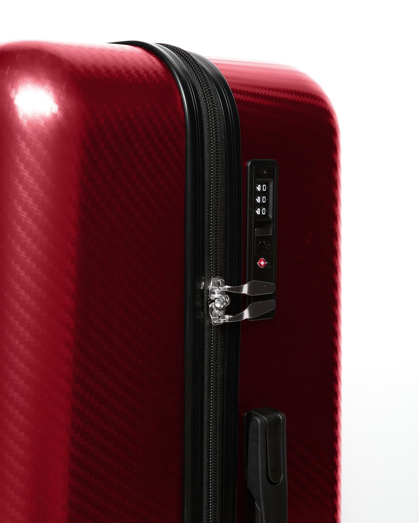 Mens Escapade Embossed Suitcase 3pk Dark Red
