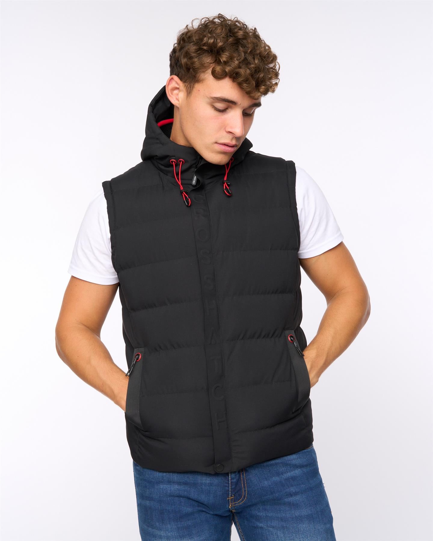 Mens Kampleys Embossed Gilet Black