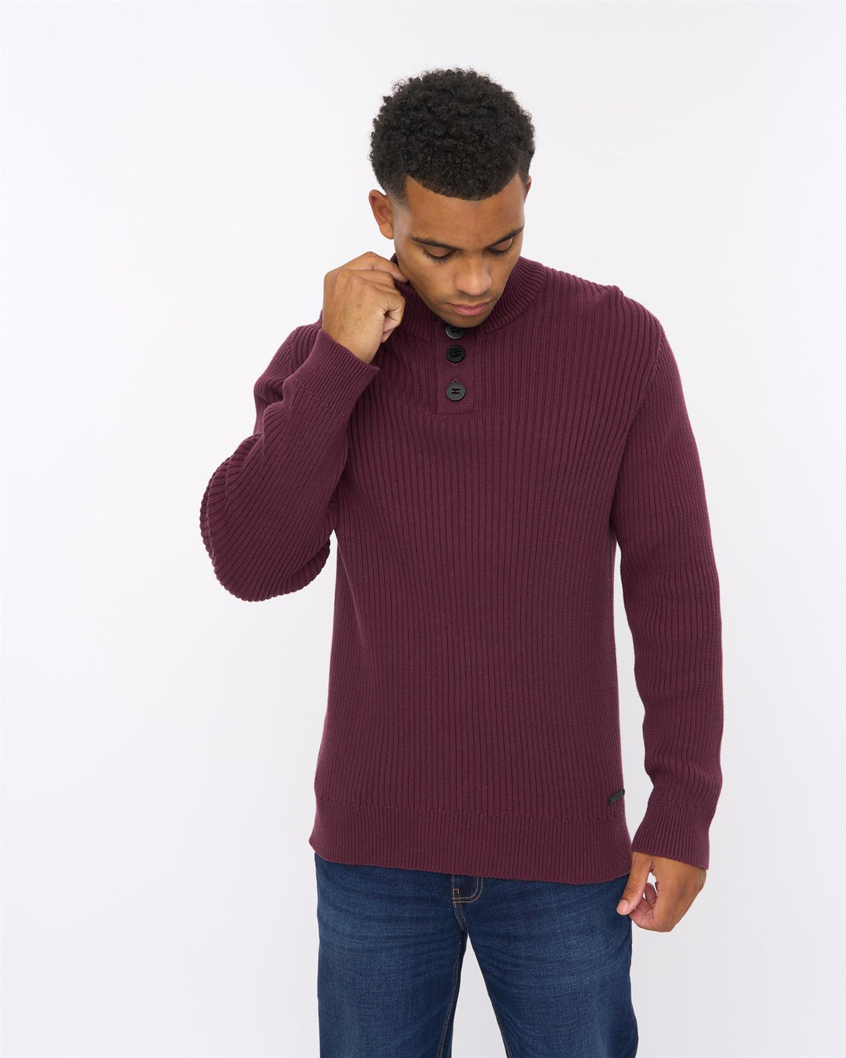 Mens Wellburys Chunky Knit Raisin