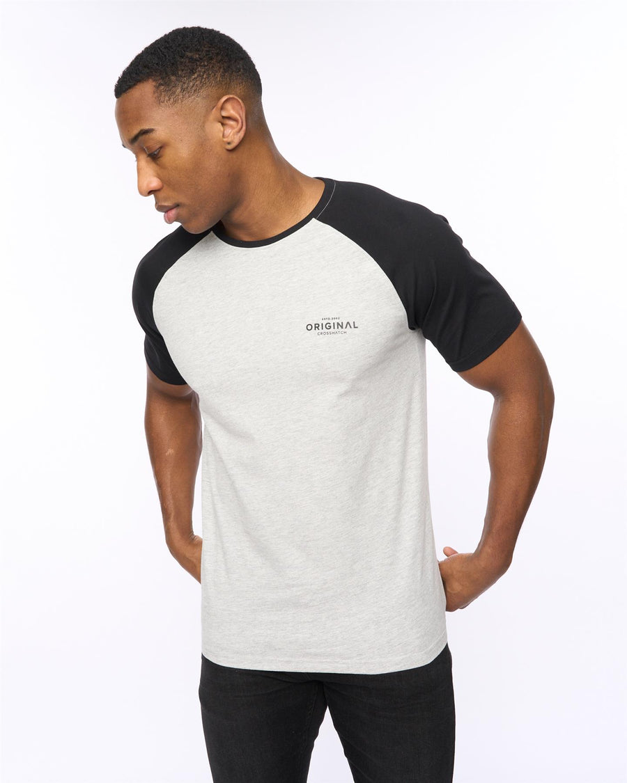 Mens Meza T-Shirt Grey Marl/Black