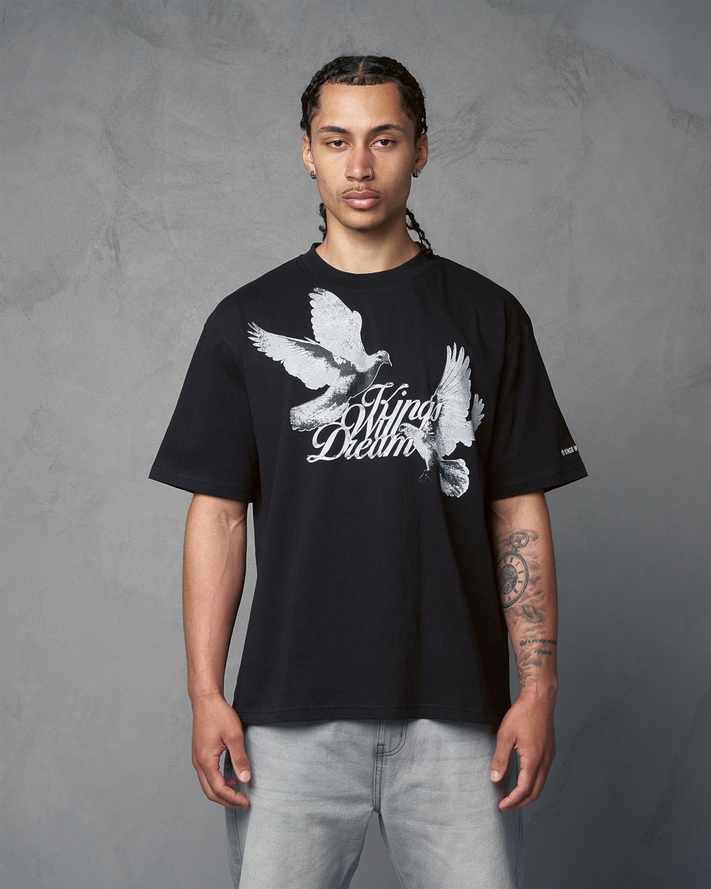 Mens Studio High Flying Doves T-Shirt Black