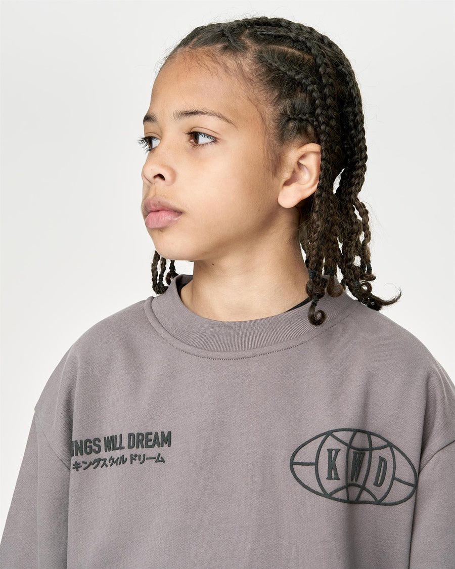 Kids Boys Studio Duo Line Crew Sweat Grey
