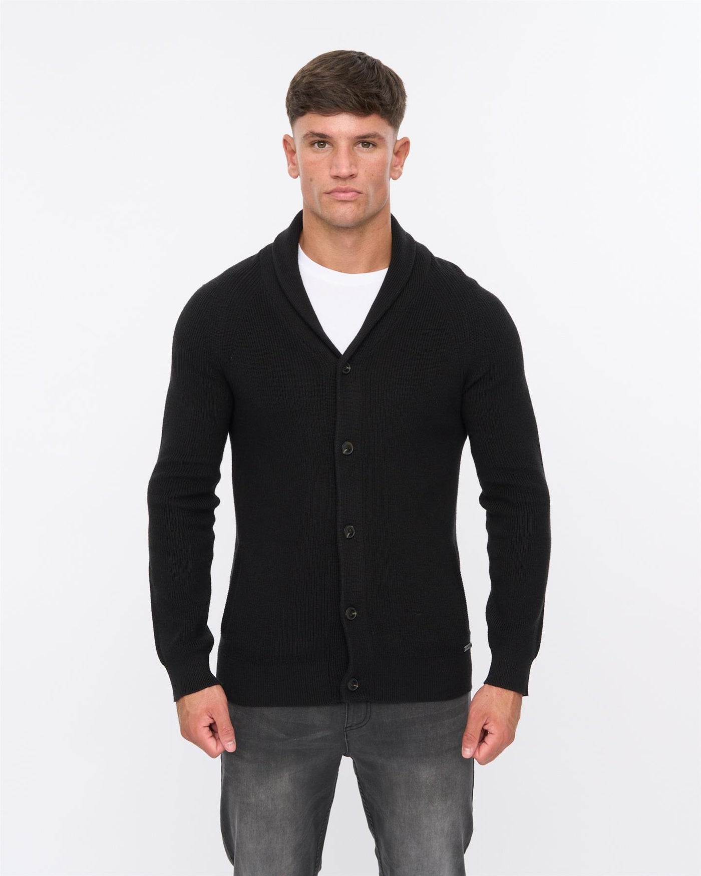 Mens Venosa Shawl Cardigan Black