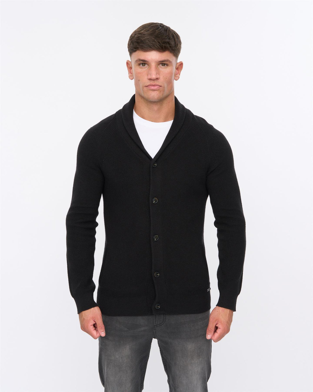 Mens Venosa Shawl Cardigan Black