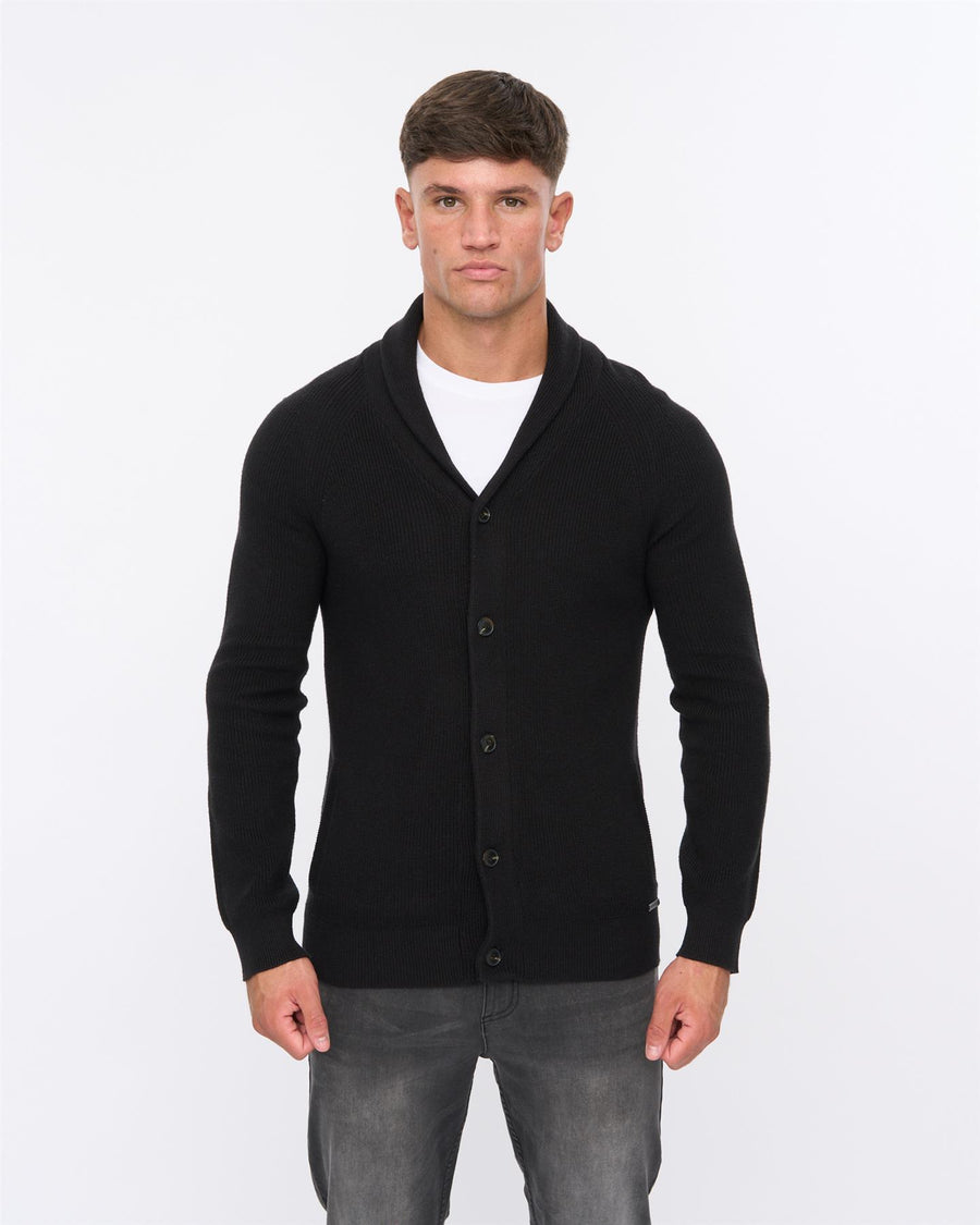 Mens Venosa Shawl Cardigan Black