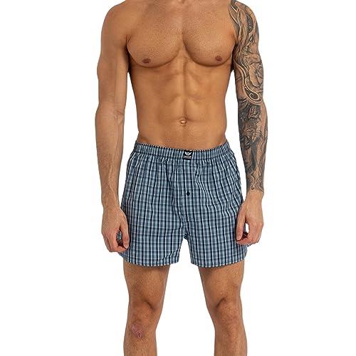 Men's Nightling Woven Boxers 6pk Blue Check