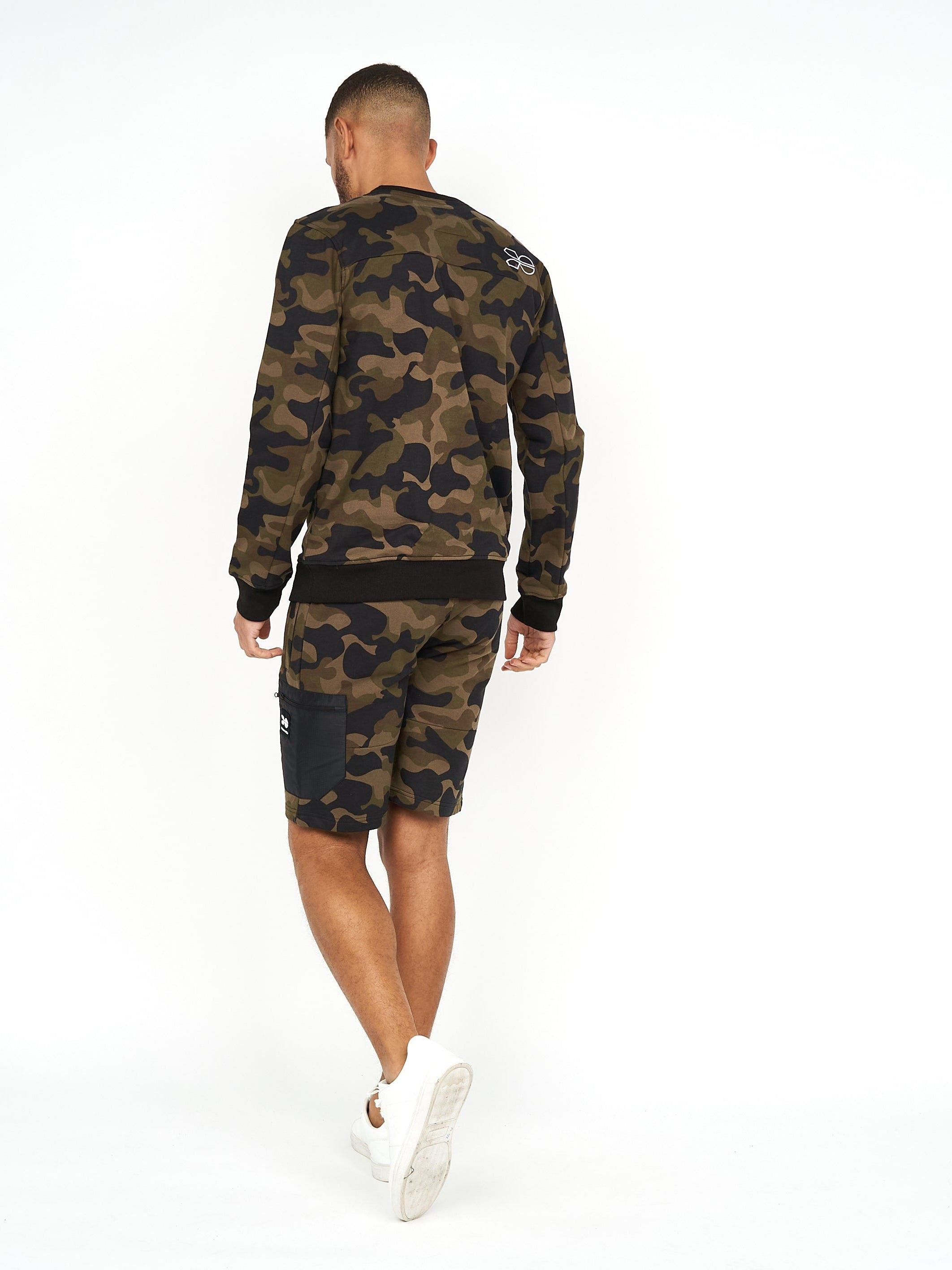 Mens Velmax Crew Sweat Forest Camo