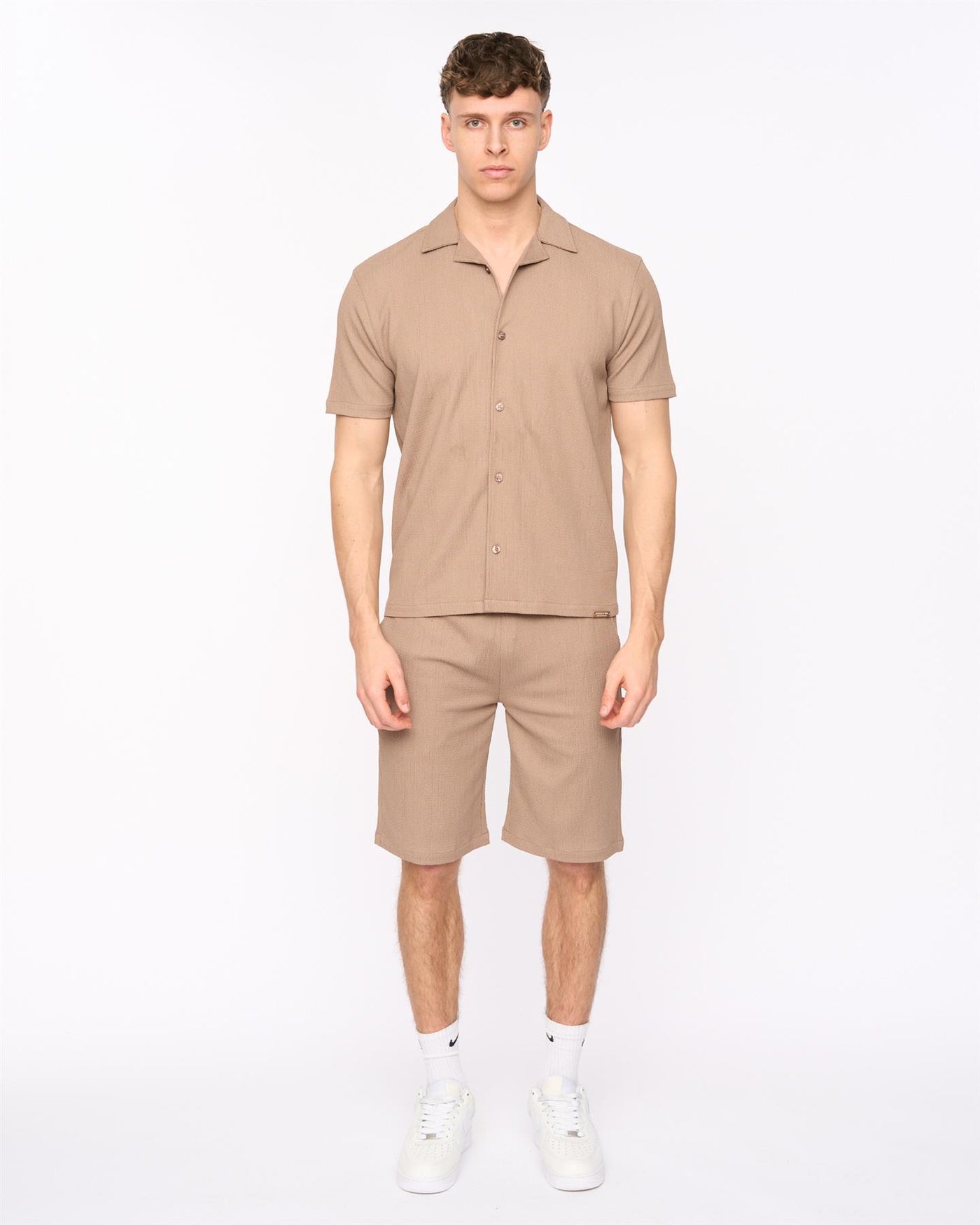Mens Hingham Shirt & Shorts Set Taupe