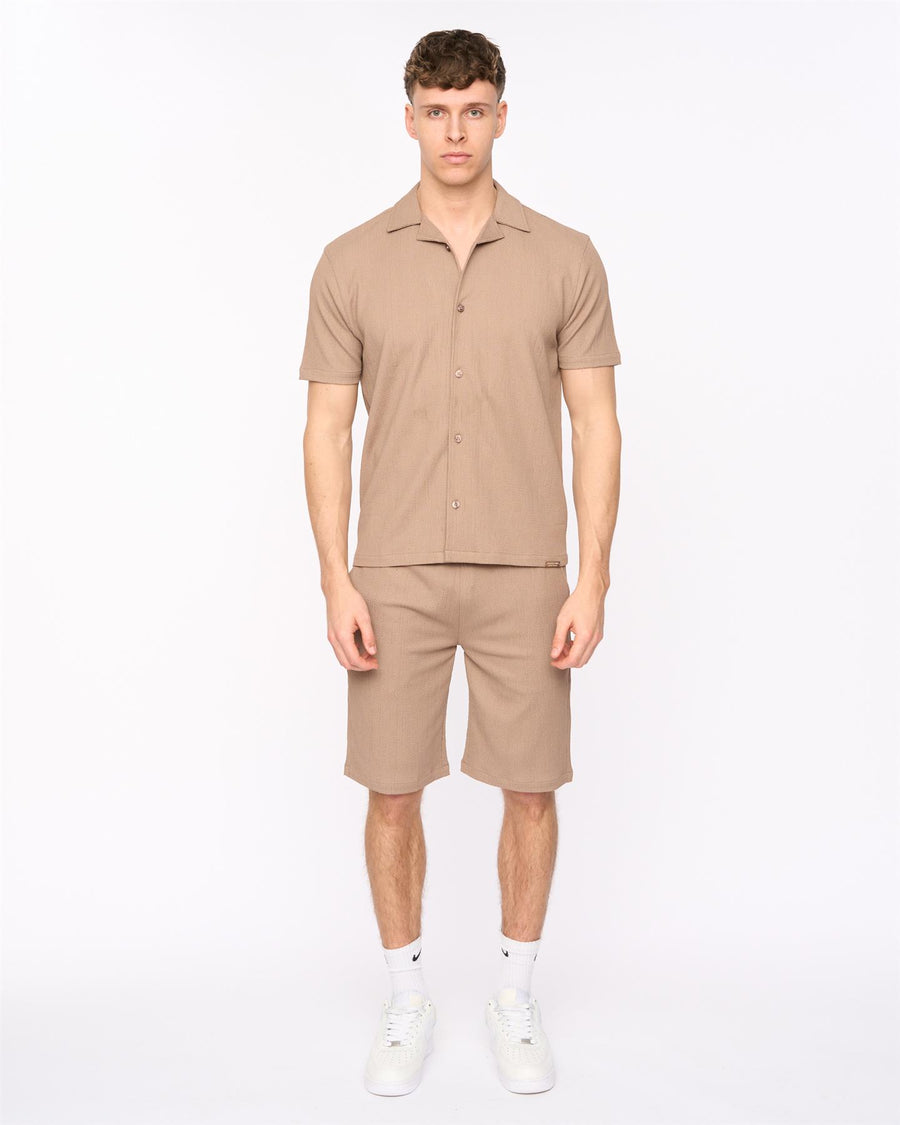 Mens Hingham Shirt & Shorts Set Taupe
