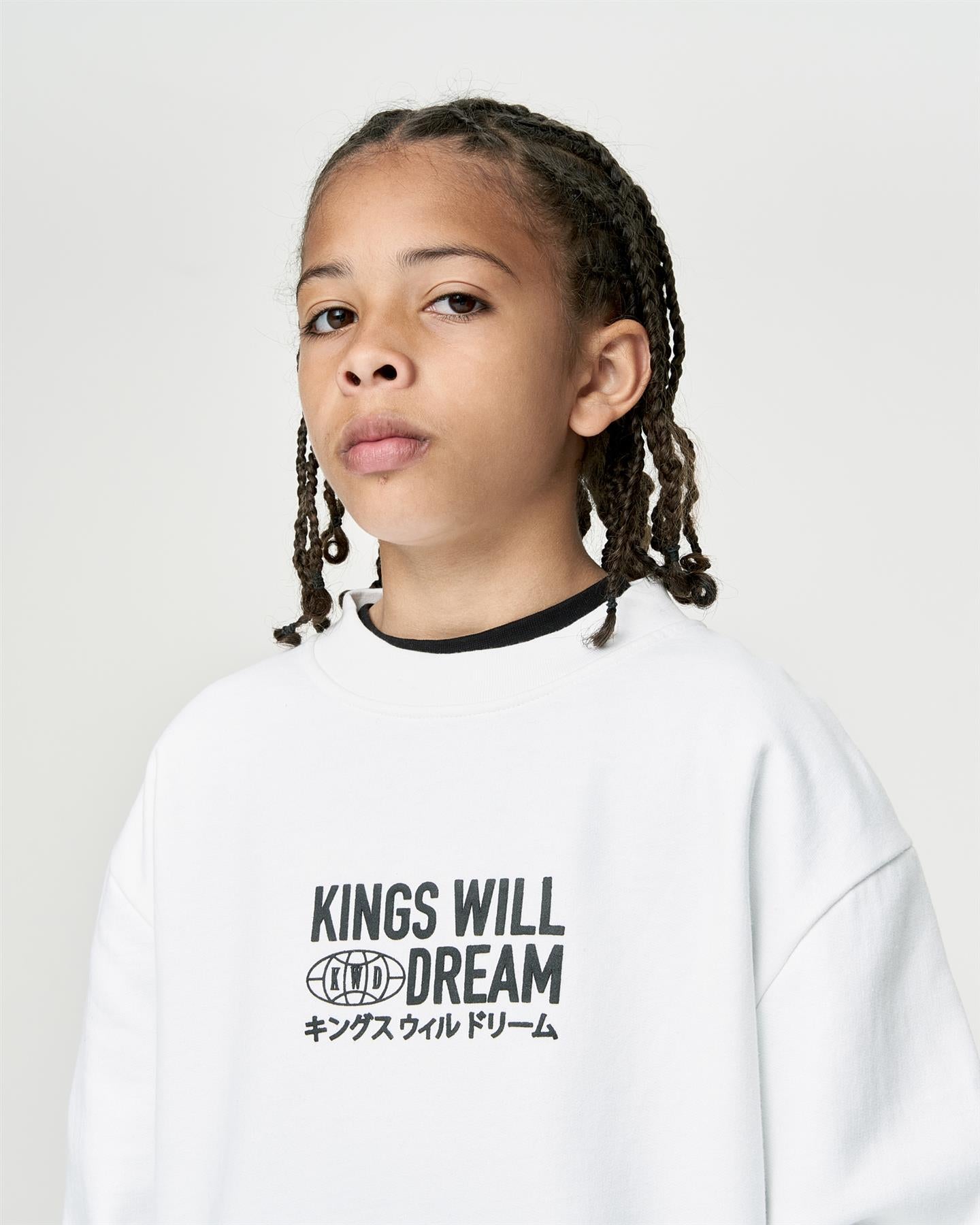 Kids Boys Studio Title Crew Sweat Optic White