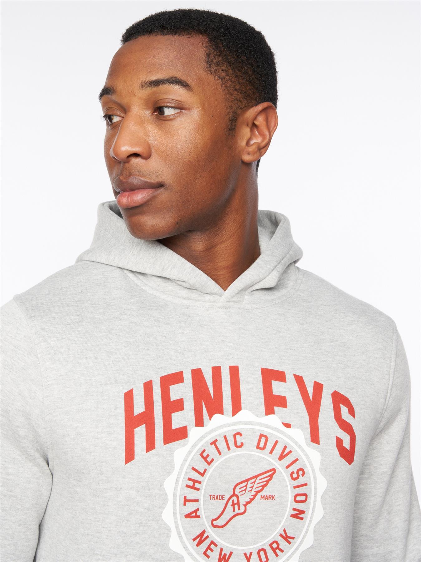 Mens Tipton Hoodie Grey Marl