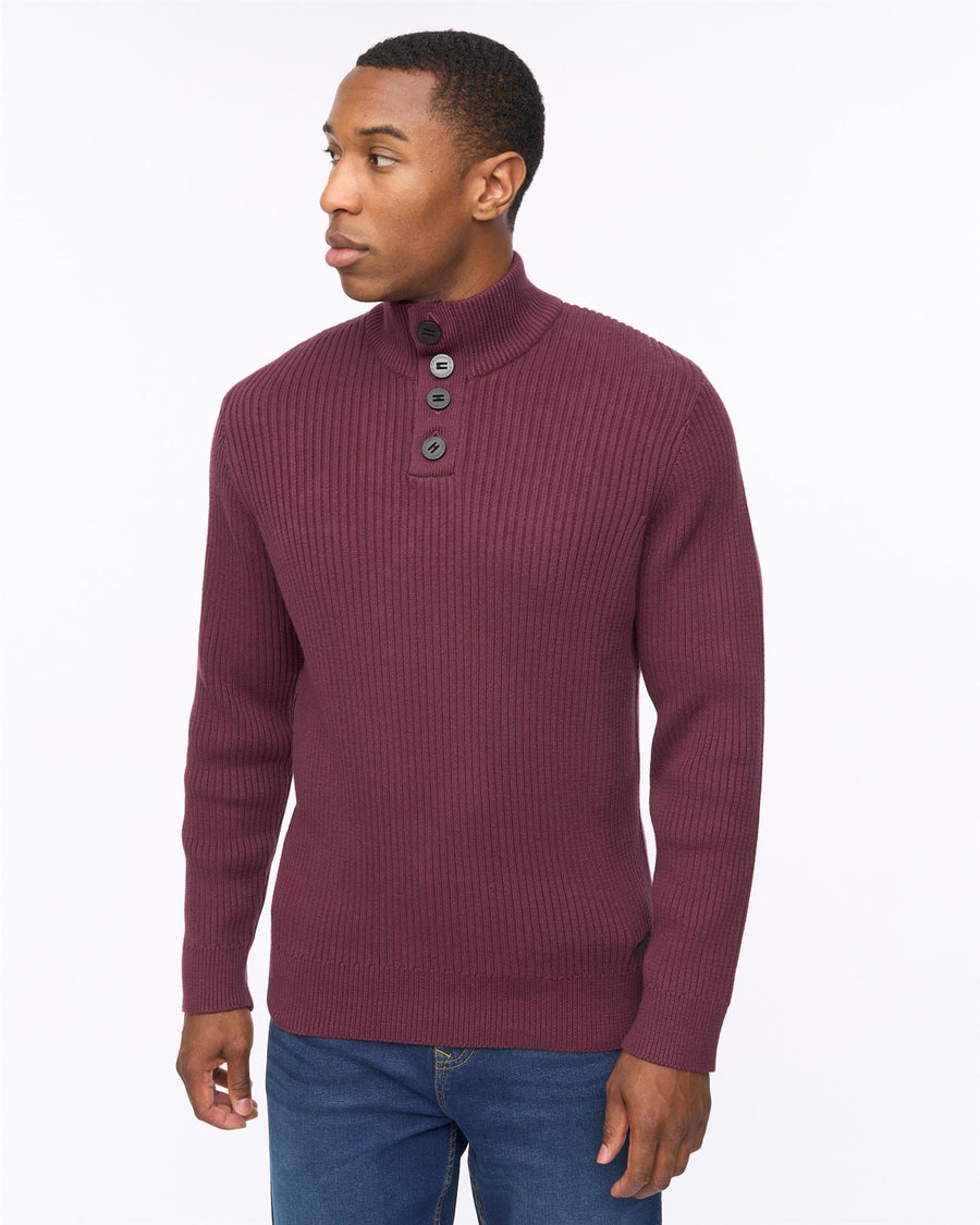 Mens Wellburys Chunky Knit Raisin