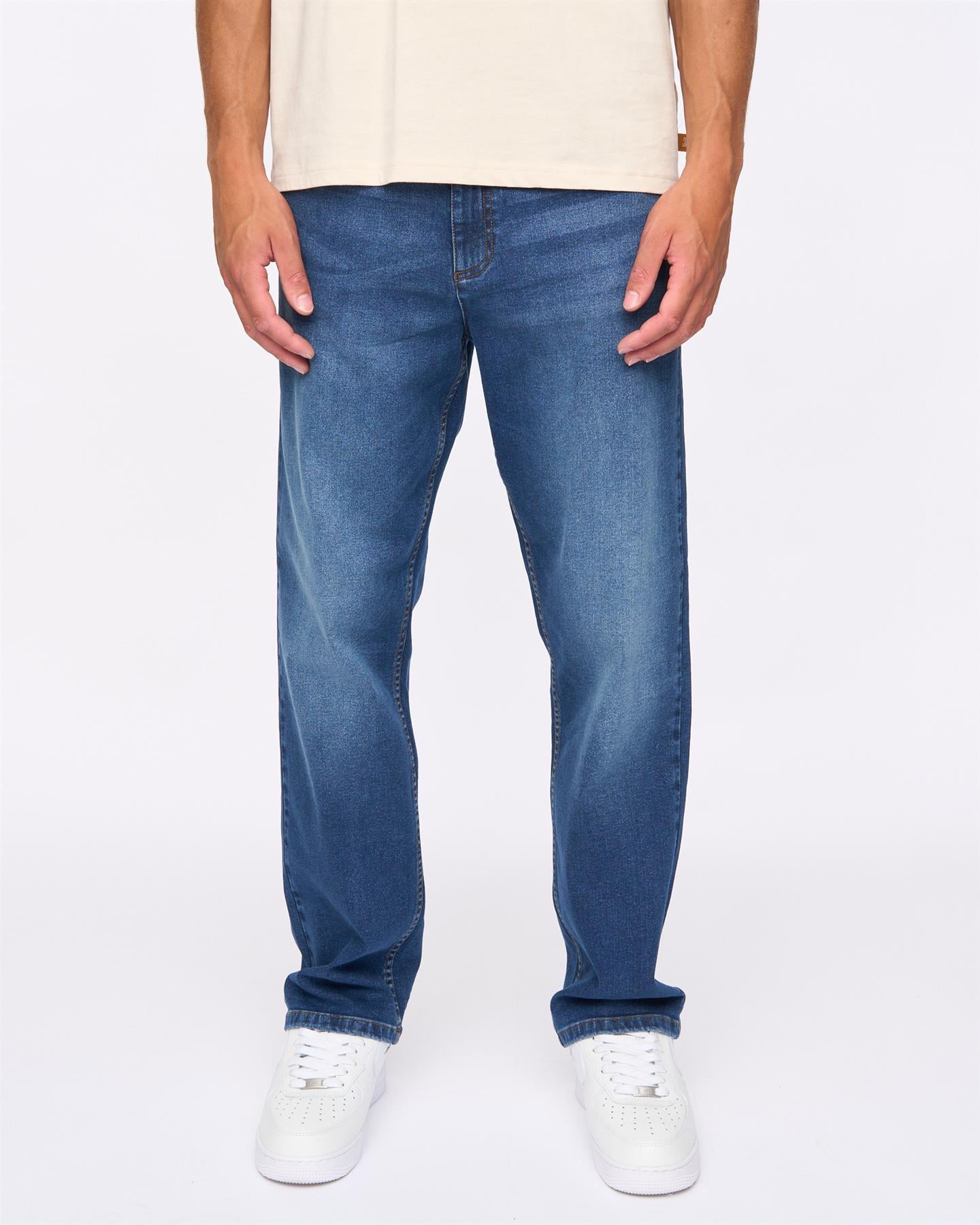 Mens Rushawn Relaxed Fit Jeans Mid Wash