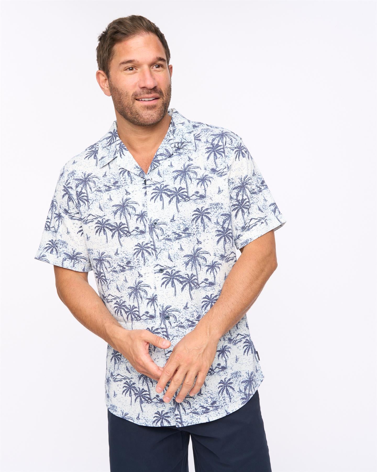 Mens Arecas Short Sleeve Shirt White