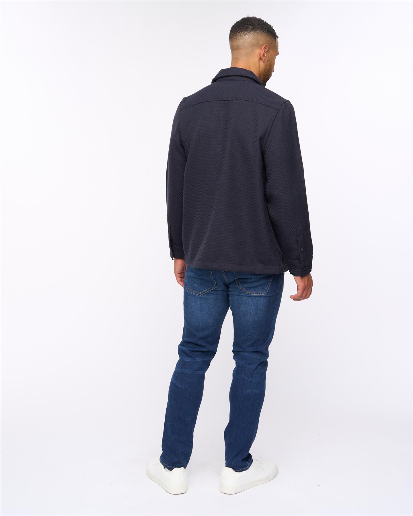 Haynerson Textured Overshirt Navy