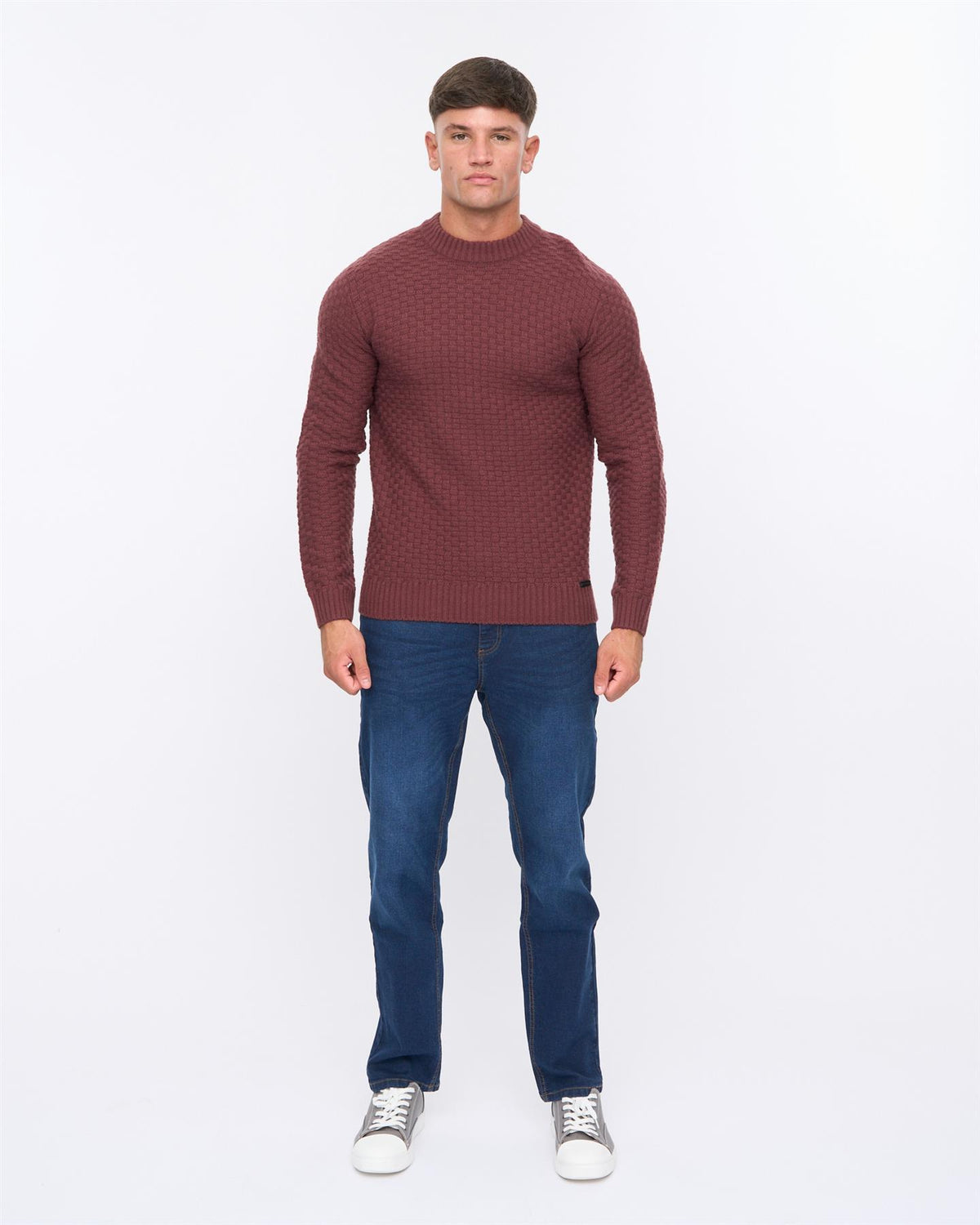 Mens Matera Textured Knit Raisin
