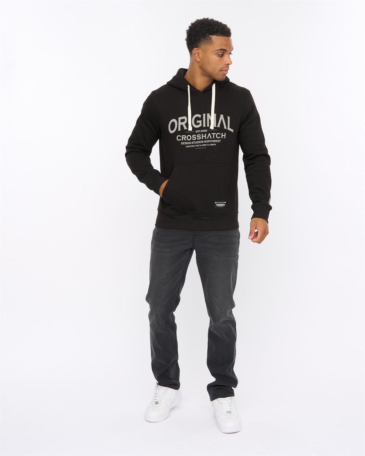 Mens Vintarge Hoodie Black