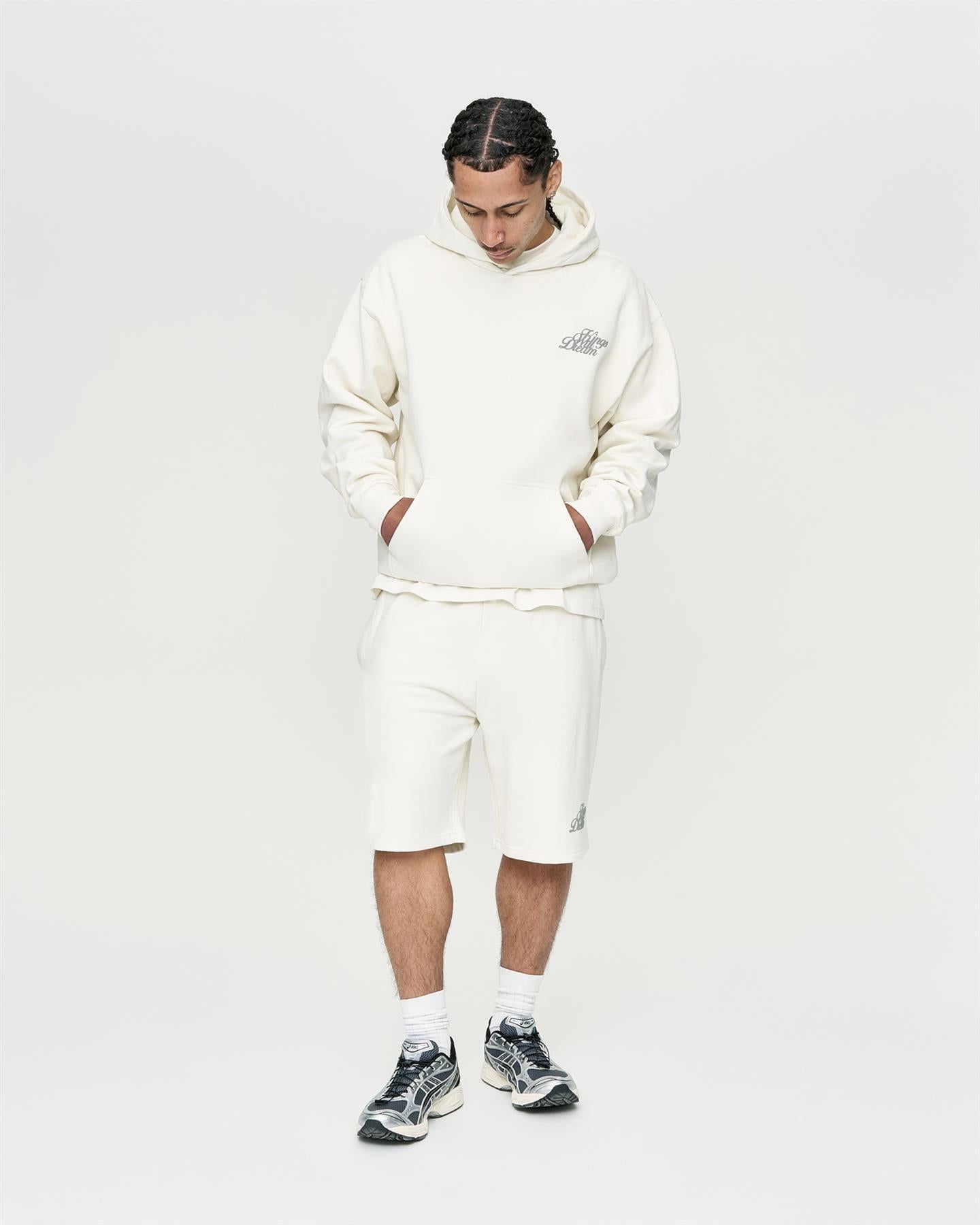 Mens Studio Scripted Hoodie Off White