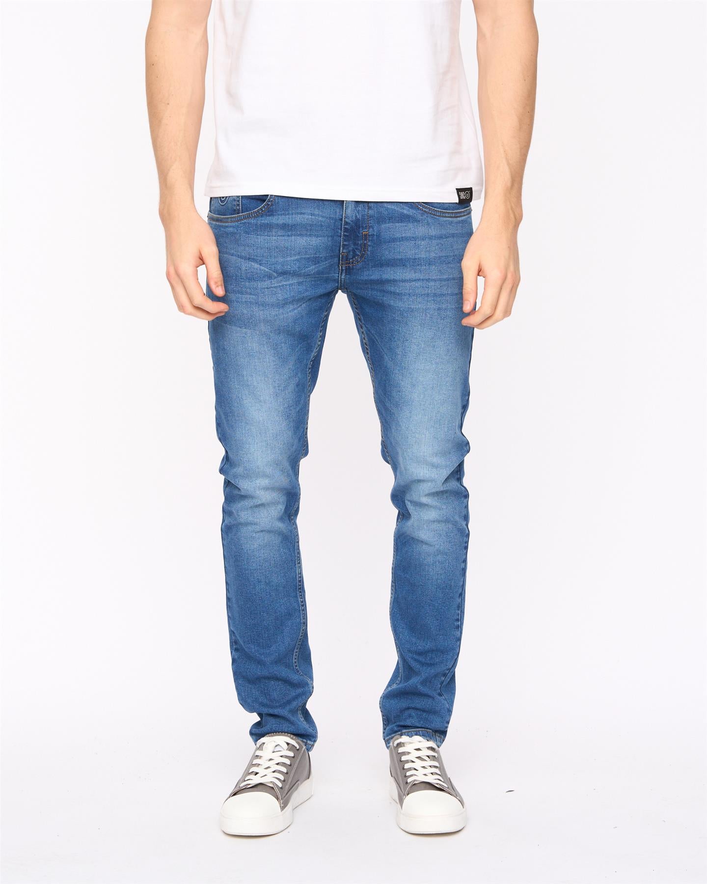 Mens Doves Slim Fit Jeans Mid Wash