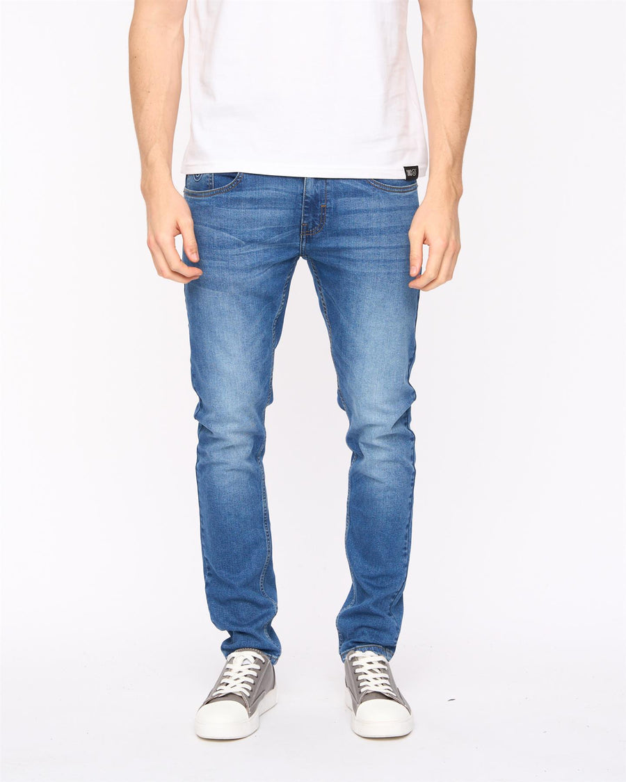 Mens Doves Slim Fit Jeans Mid Wash