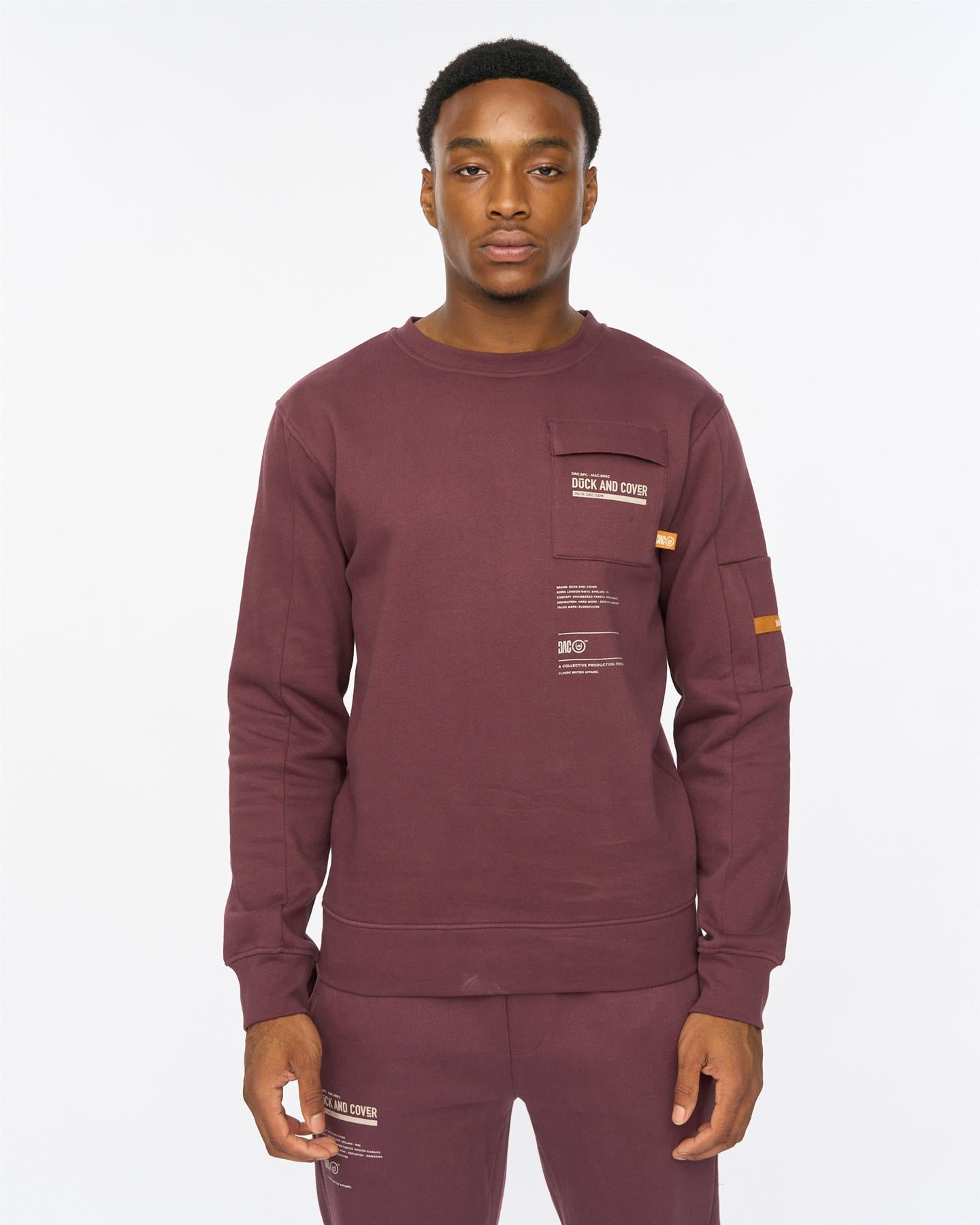 Mens Applewood Crew & Joggers Set Raisin