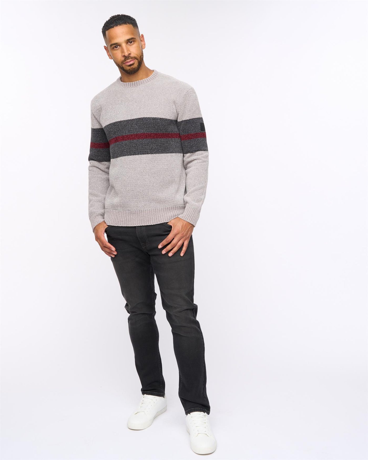 Mens Maskell Crew Knit Light Grey
