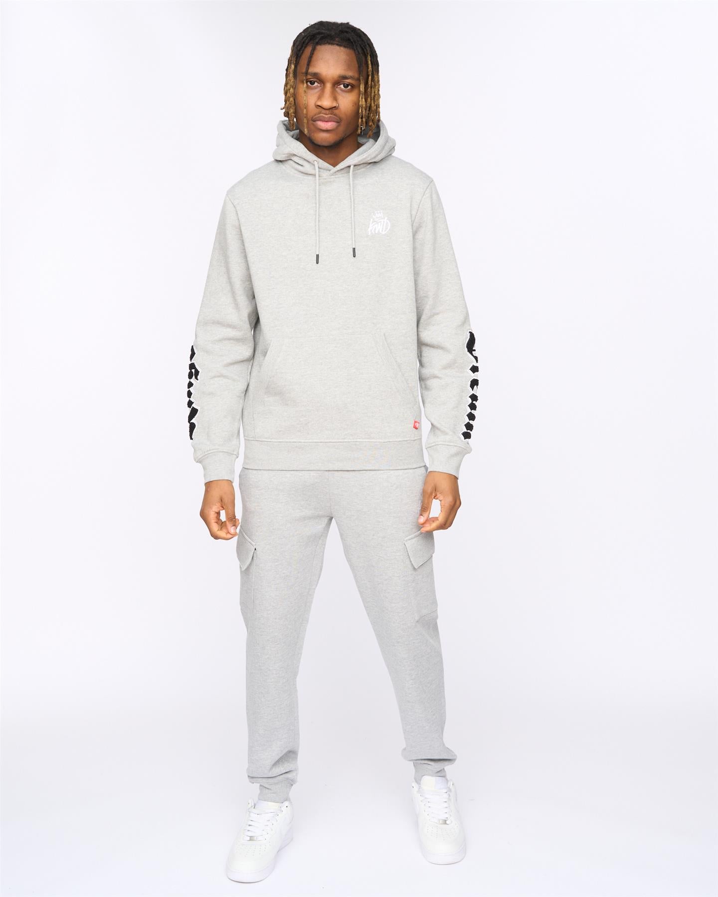 Mens Sleevely Hoodie Grey Marl