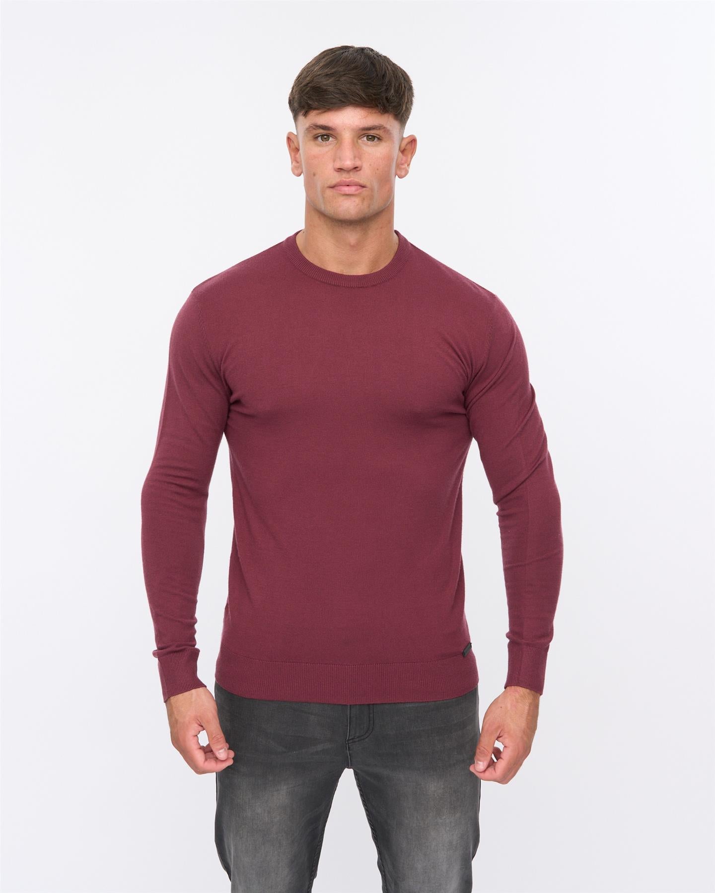 Mens Consenza Crew Knit Raisin