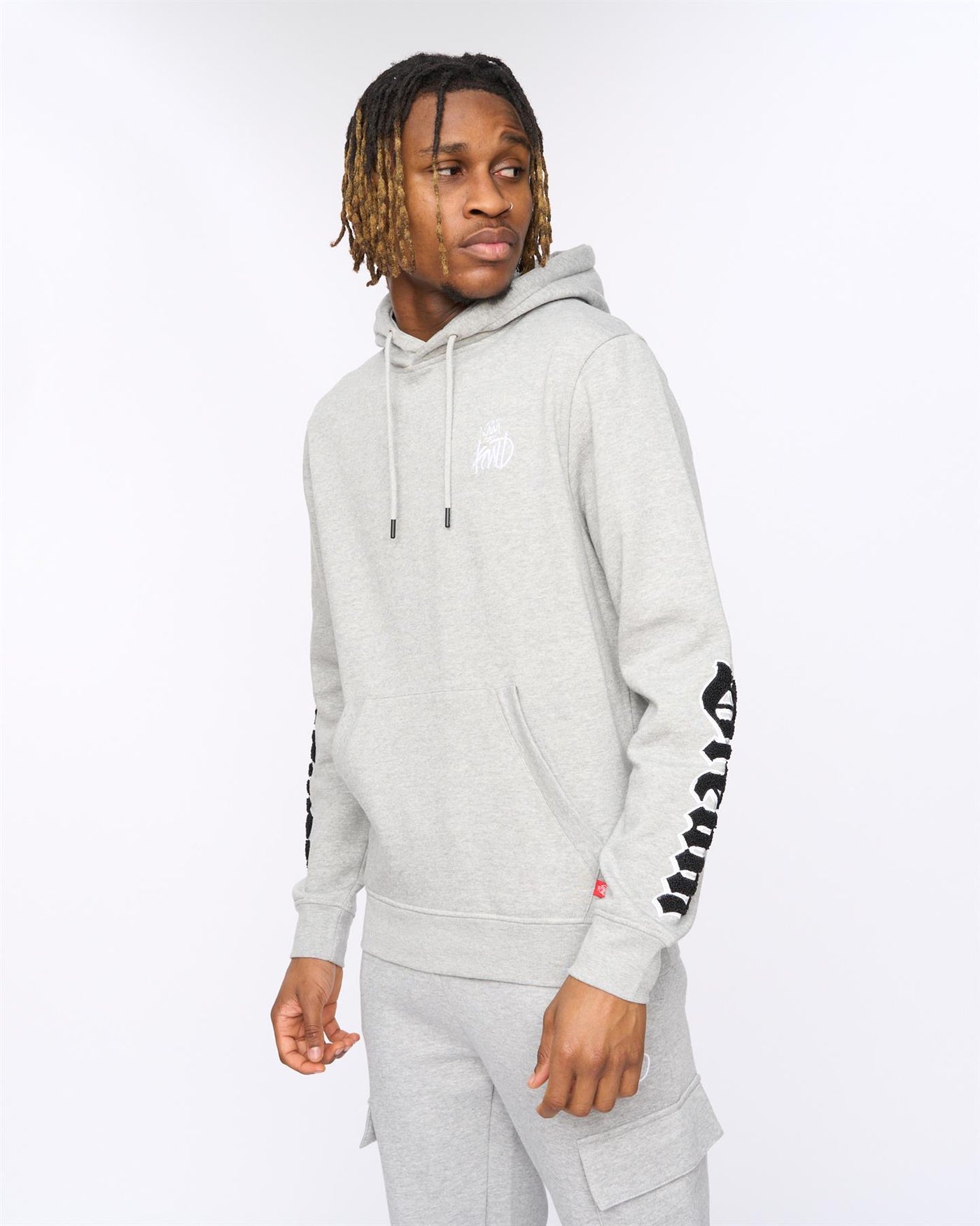 Mens Sleevely Hoodie Grey Marl