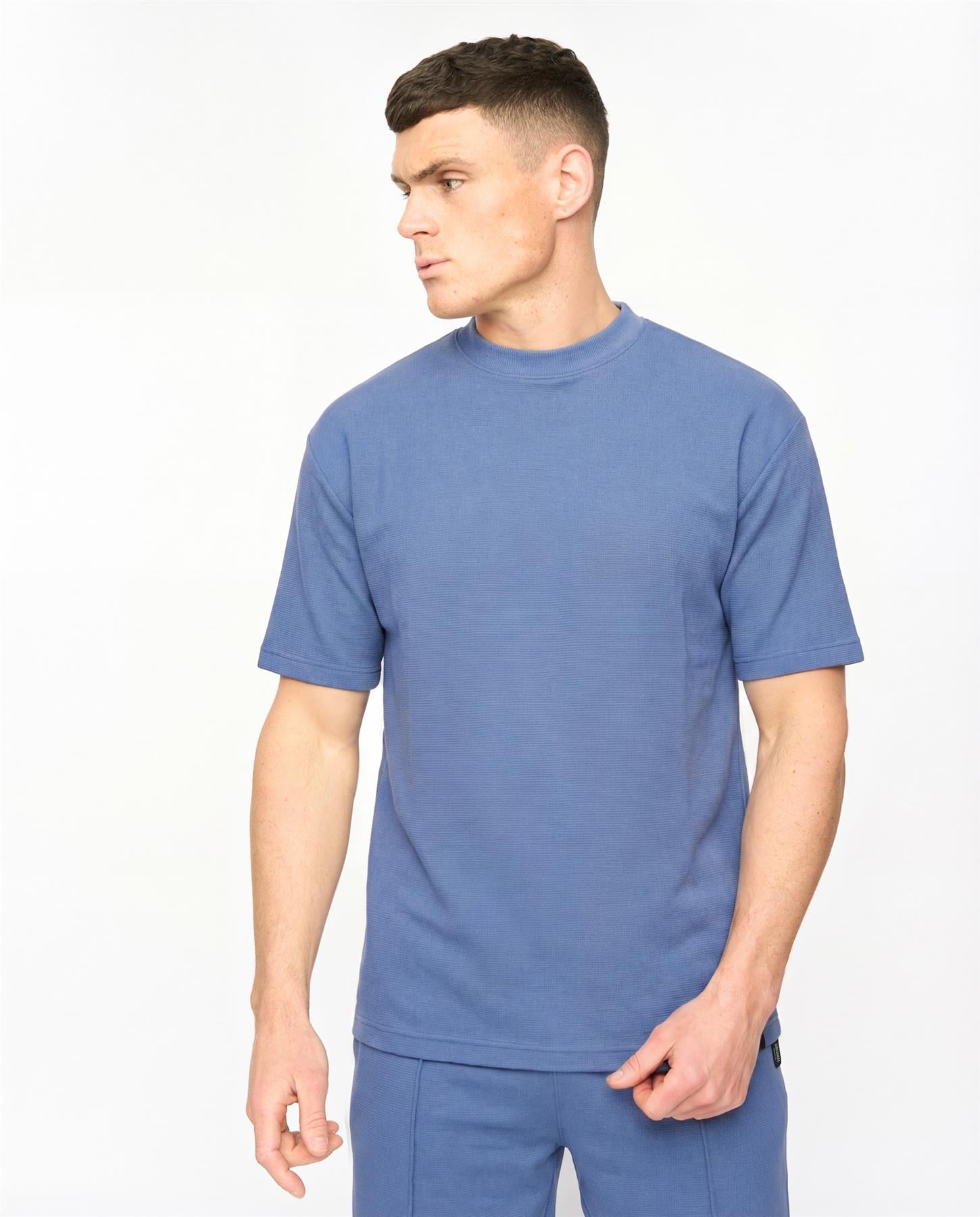 Mens Hartlay T-Shirt & Shorts Set Blue
