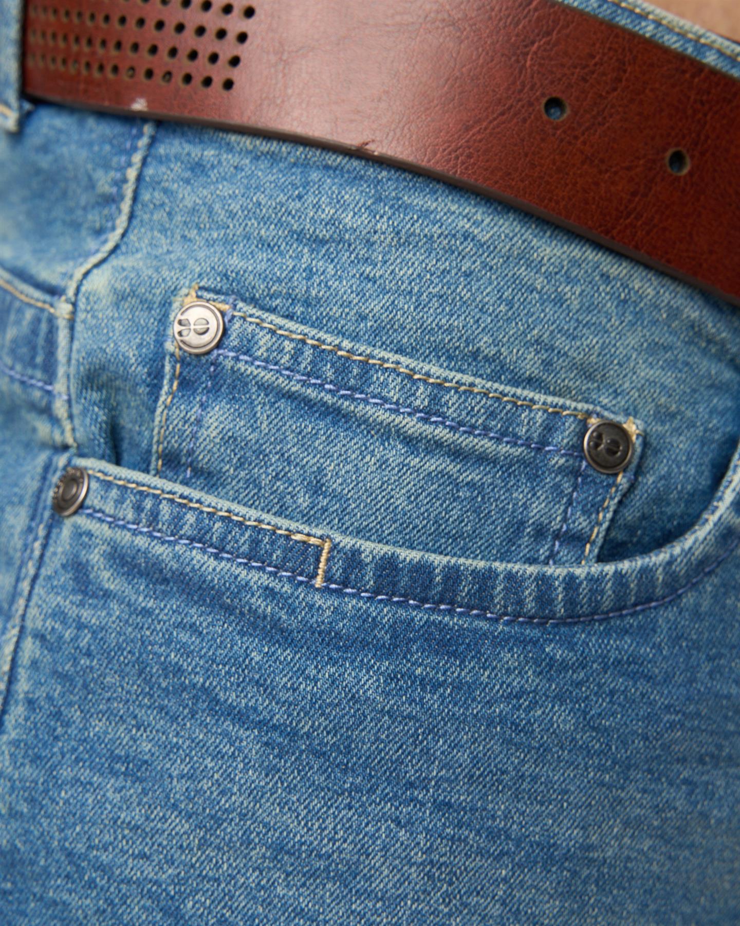 Mens Farrowed Stretch Denim Jeans Stone Wash