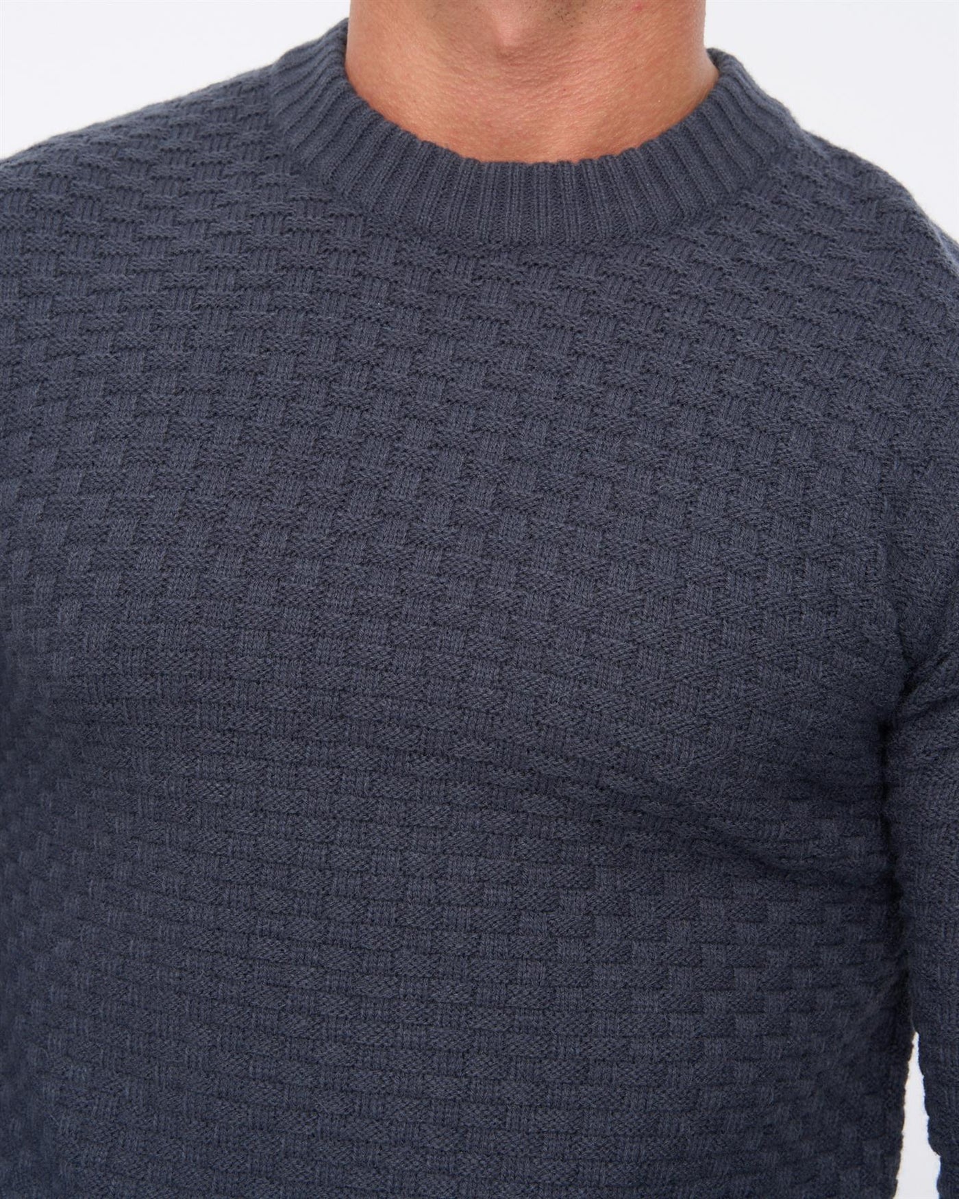 Mens Matera Textured Knit Navy