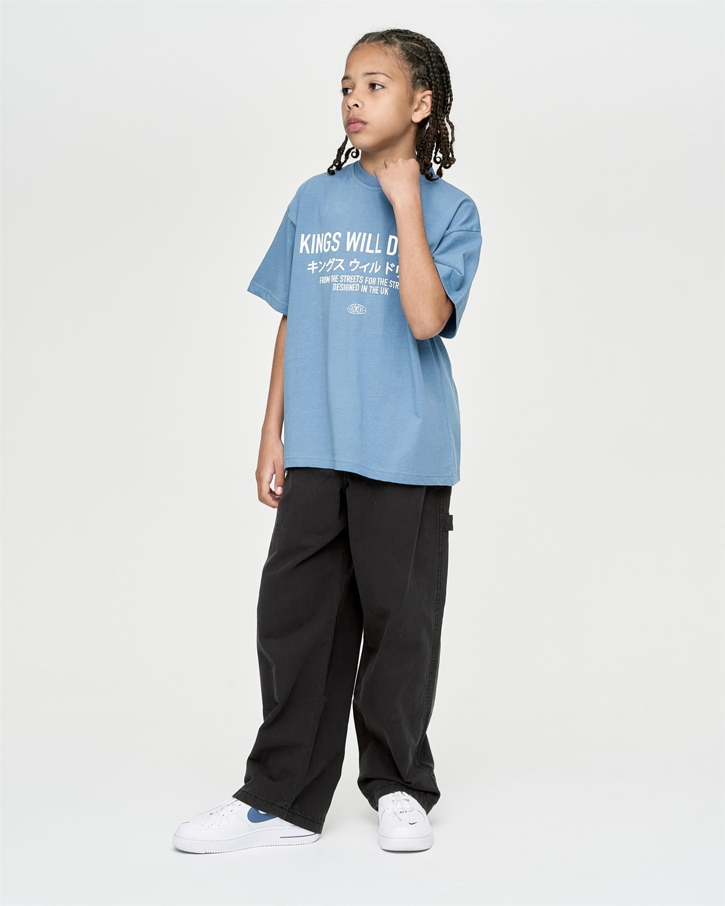 Kids Boys Studio Stacked T-Shirt Blue