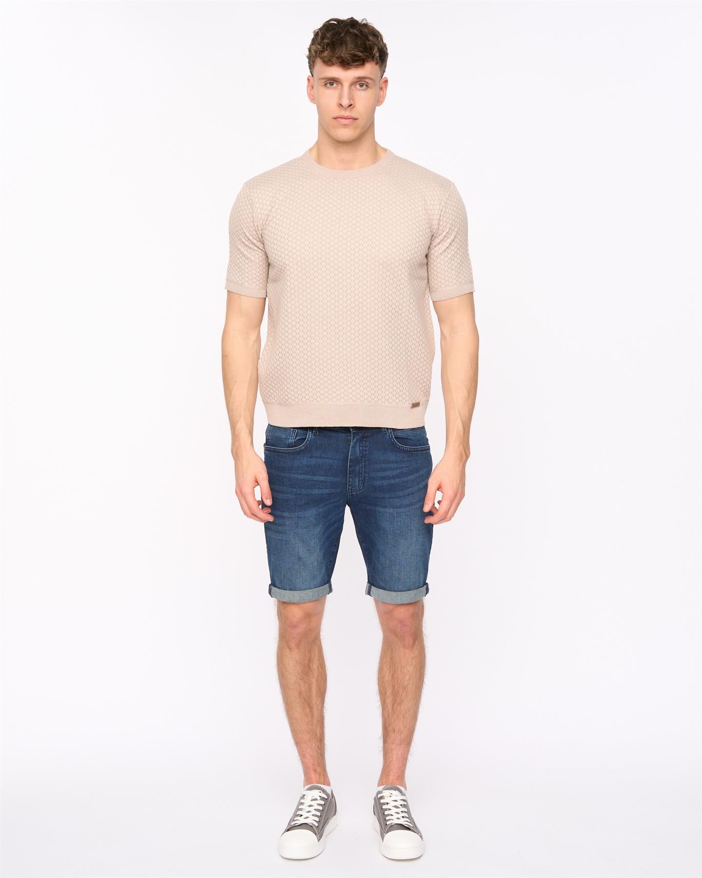 Mens Mataso Knit T-Shirt Stone