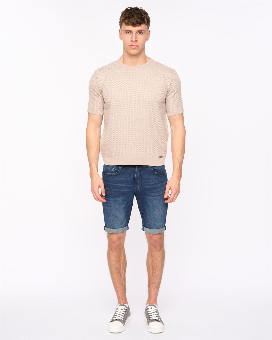 Mens Mataso Knit T-Shirt Stone