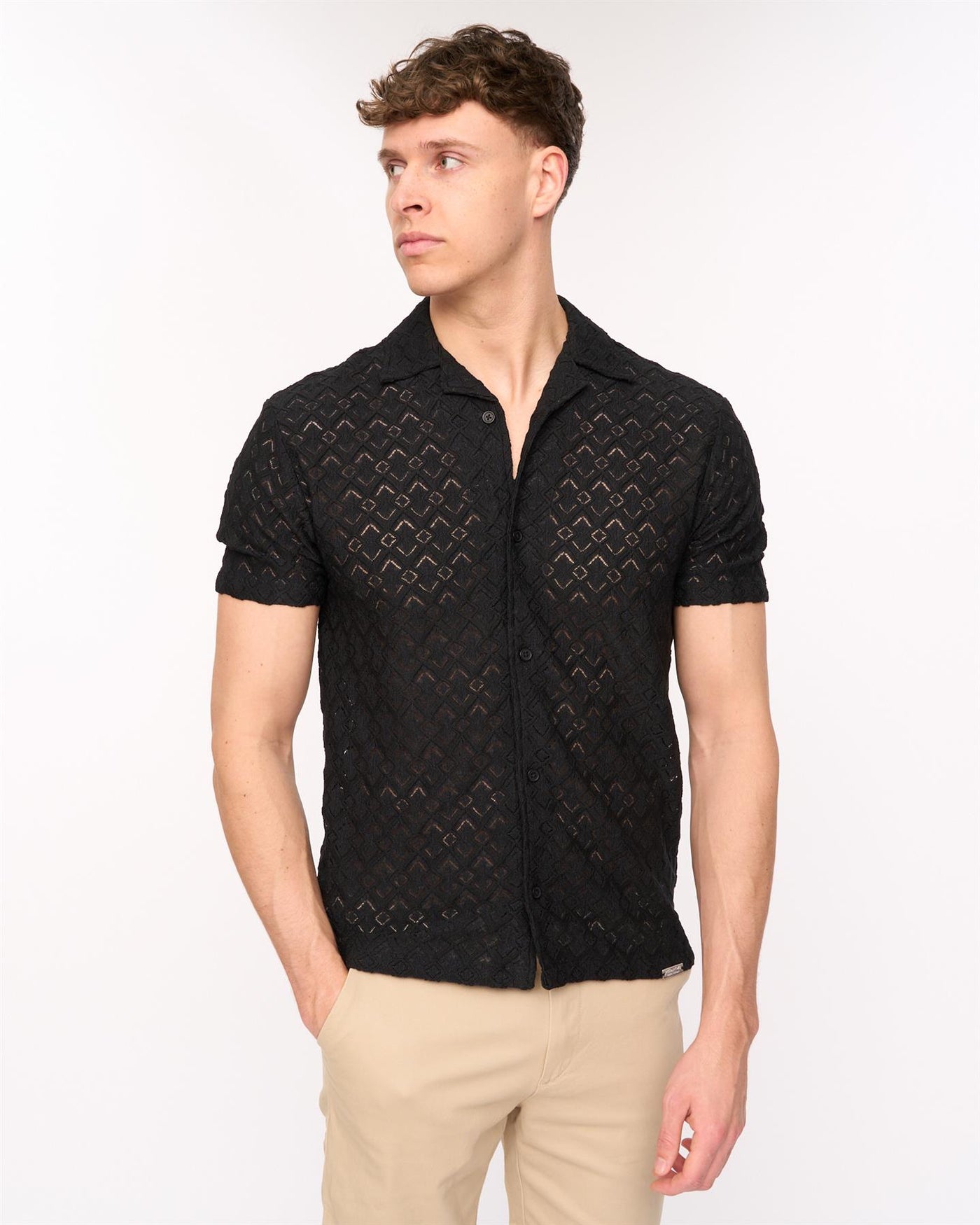 Mens Foxborough Knit Shirt Black