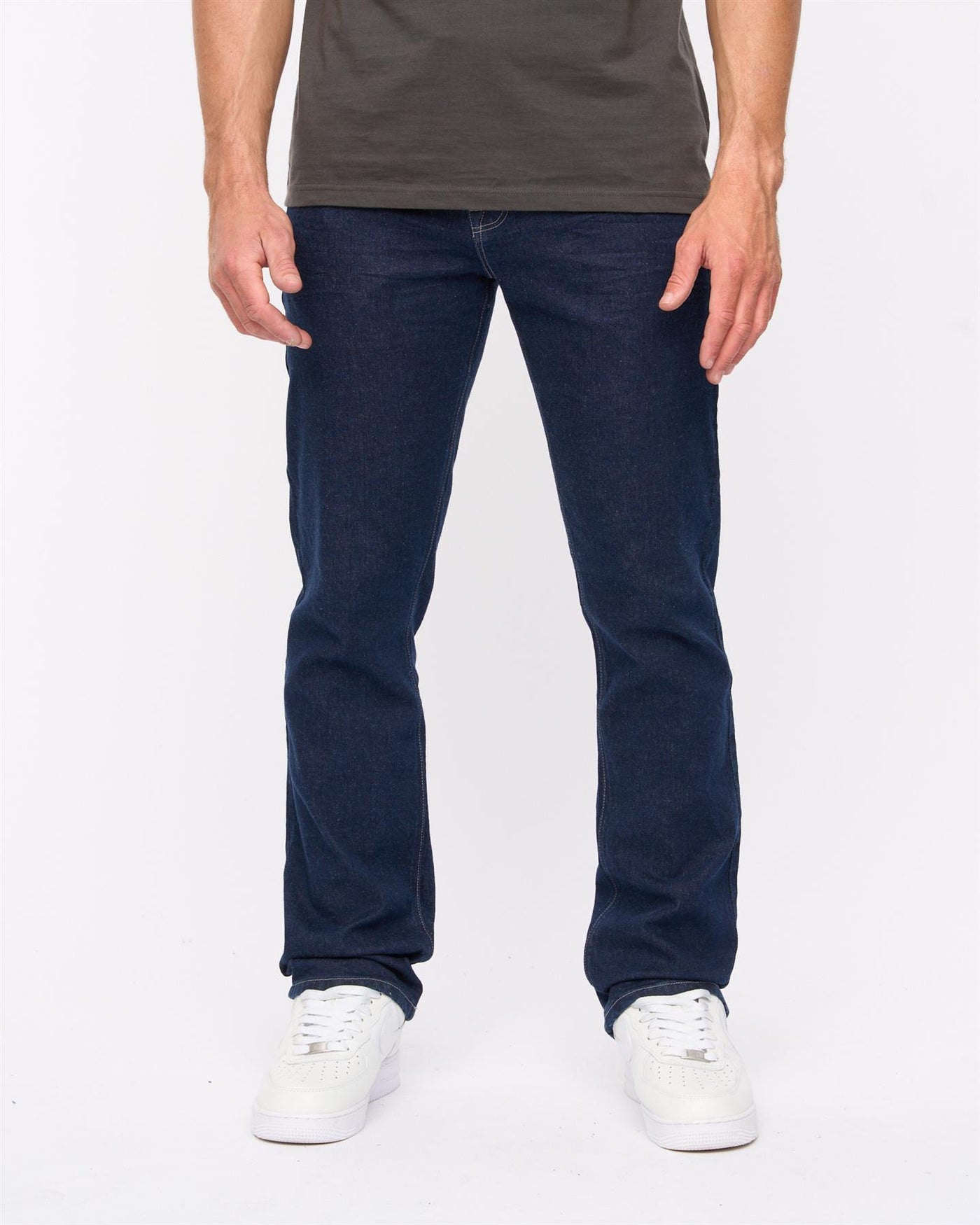 Crosshatch Mens Cadman Straight Jeans Raw Wash