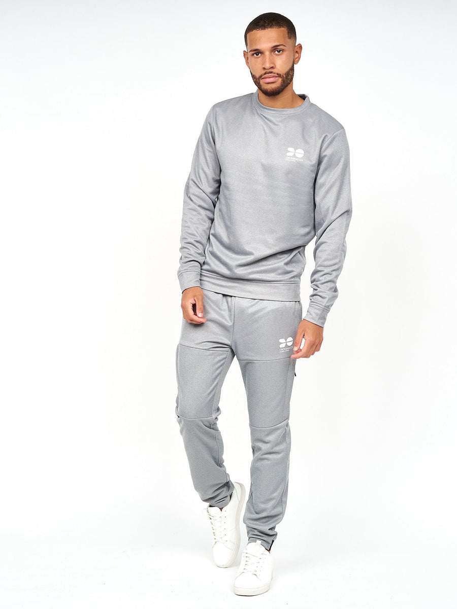 Mens Langtons Crew Tracktop Charcoal