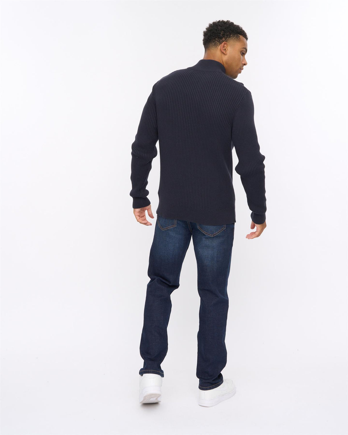 Mens Wellburys Chunky Knit Navy
