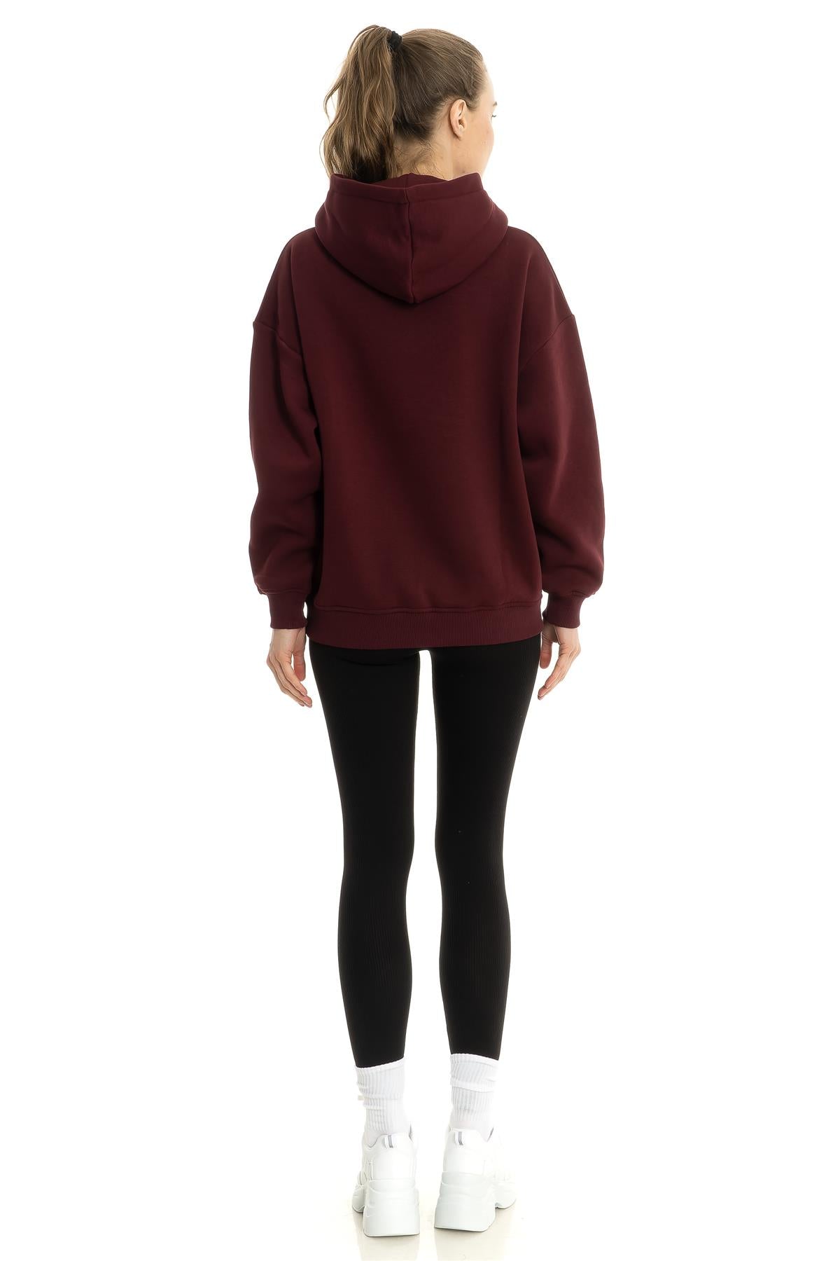 Womens Liliya Oversize Hoodie Burgundy
