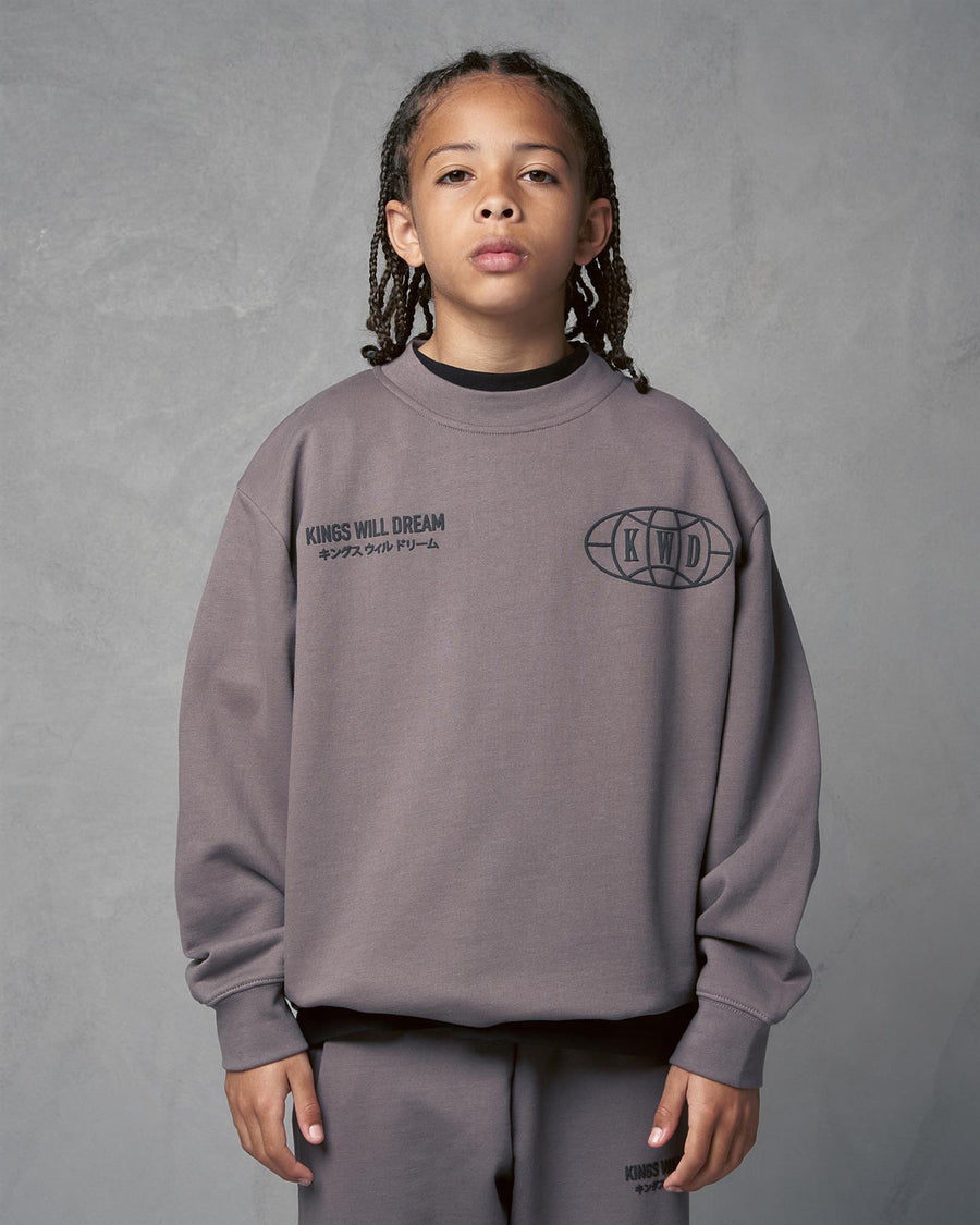Kids Boys Studio Duo Line Crew Sweat Grey