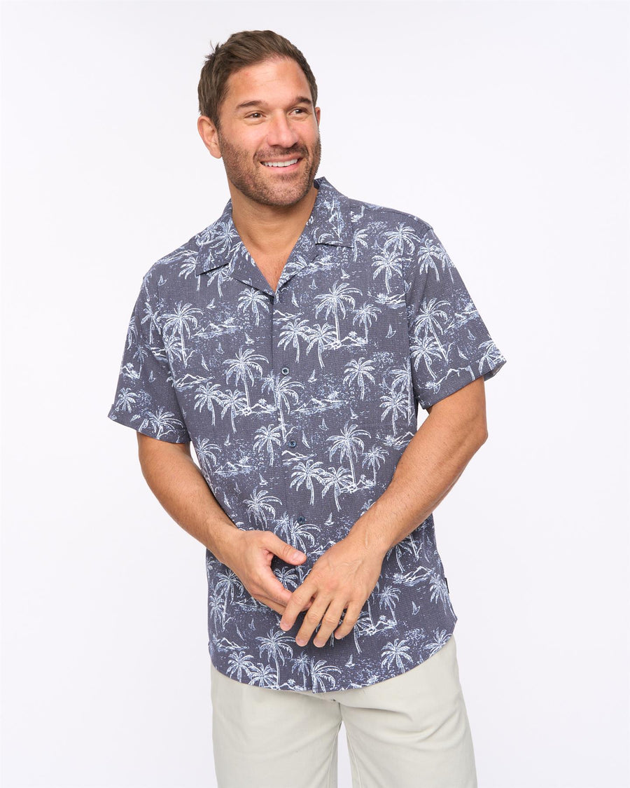 Mens Arecas Short Sleeve Shirt Navy