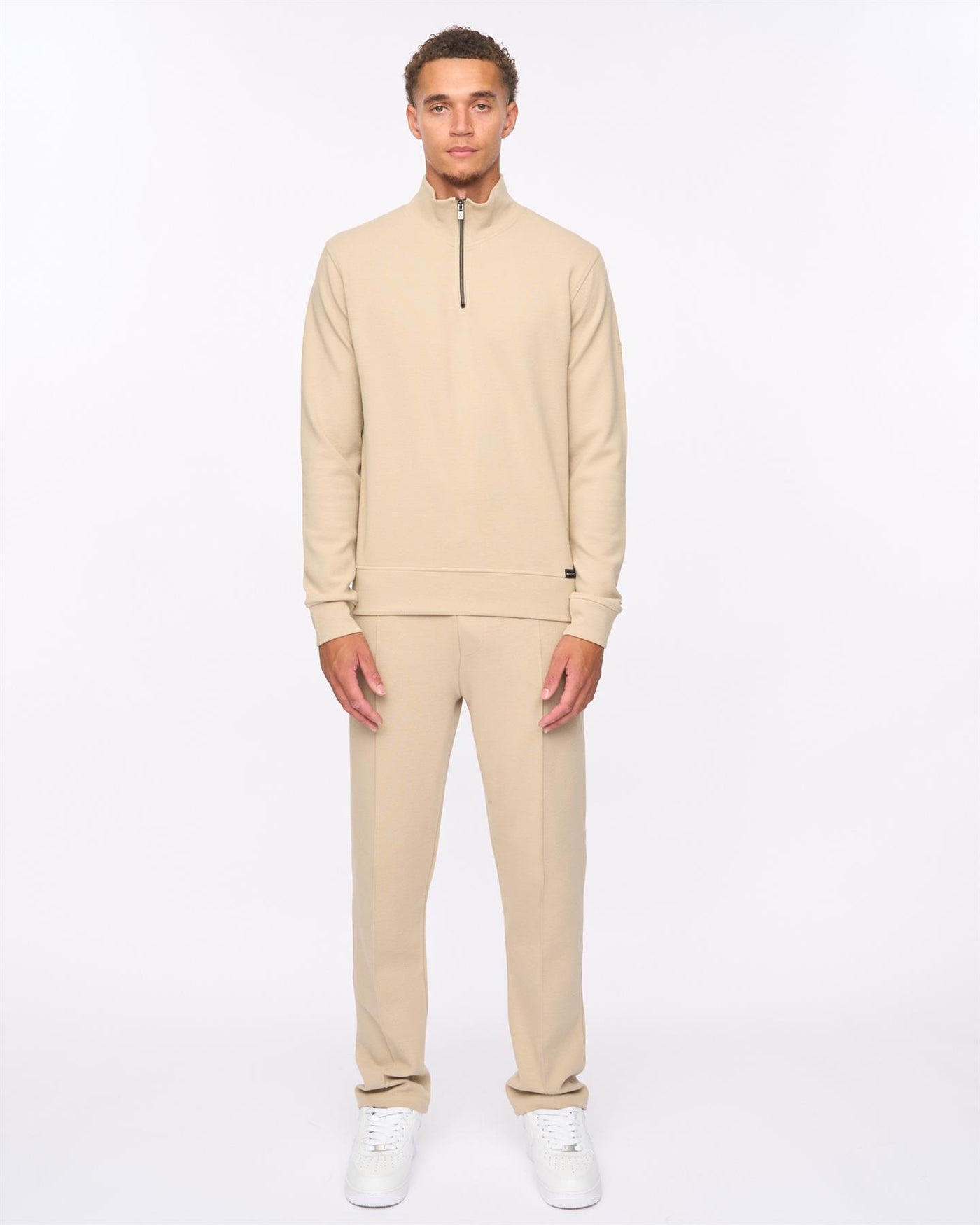 Mens Slellmoore 1/4 Zip Hoodie Stone