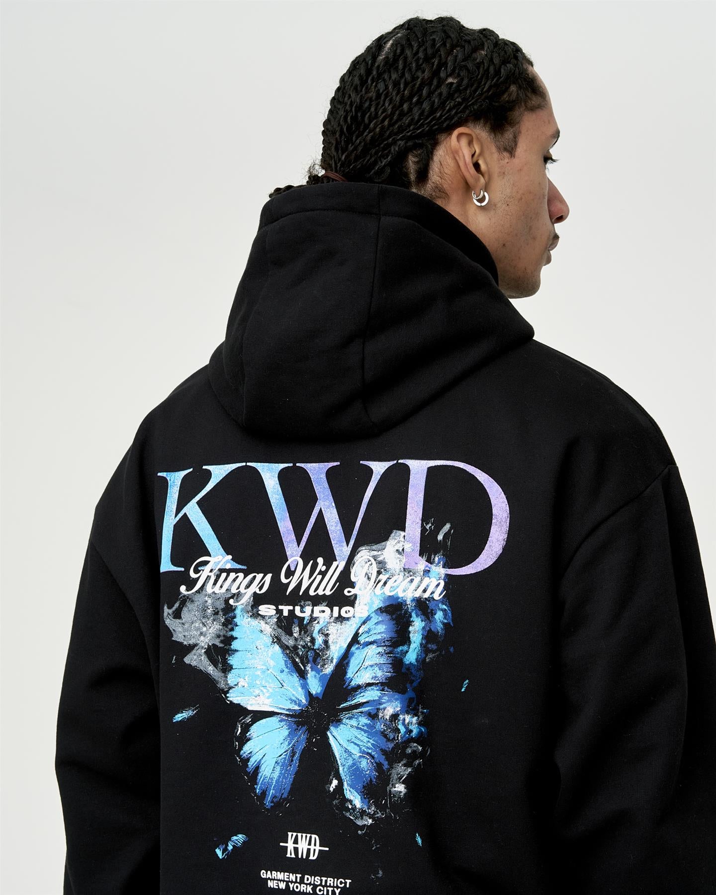 Mens Studio Butterfly Hoodie Black
