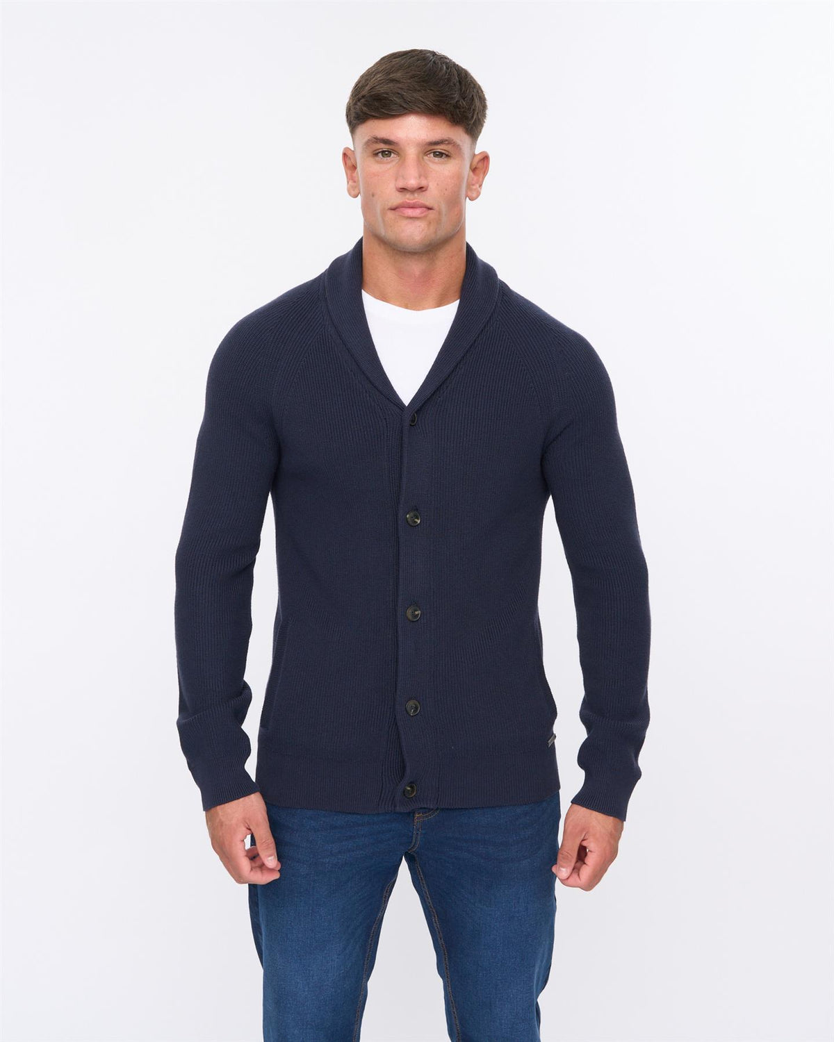 Mens Venosa Shawl Cardigan Navy