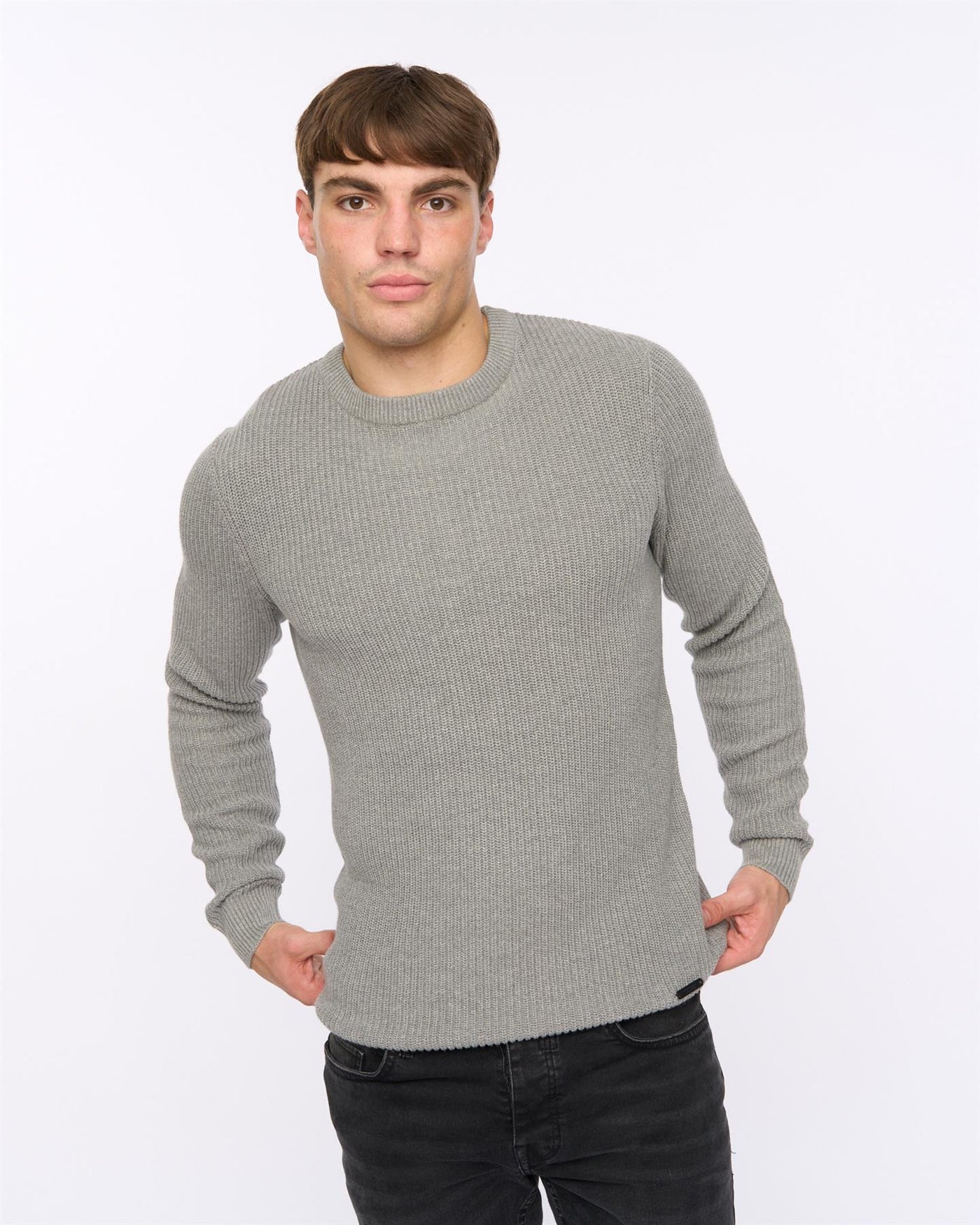Mens Jampster Crew Knit Grey