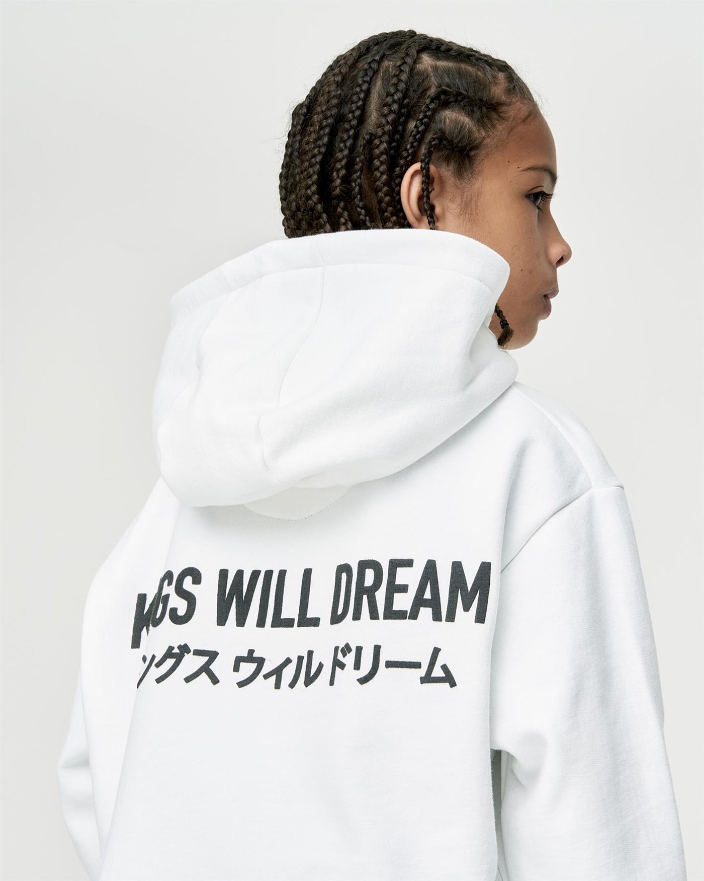 Kids Boys Studio Duo Line Hoodie Optic White