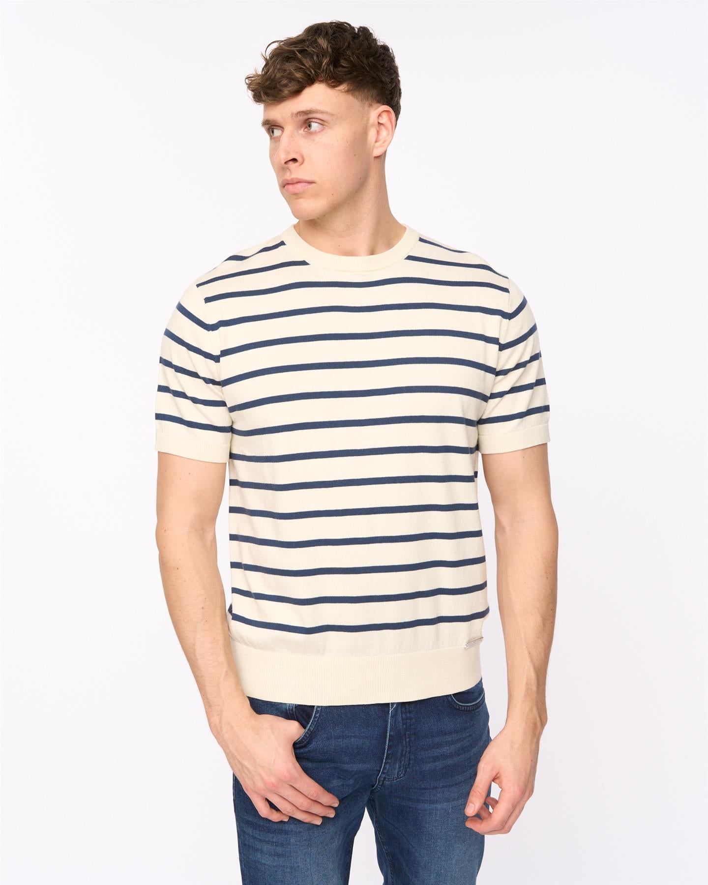 Mens Norwell Knit T-Shirt Light Stone